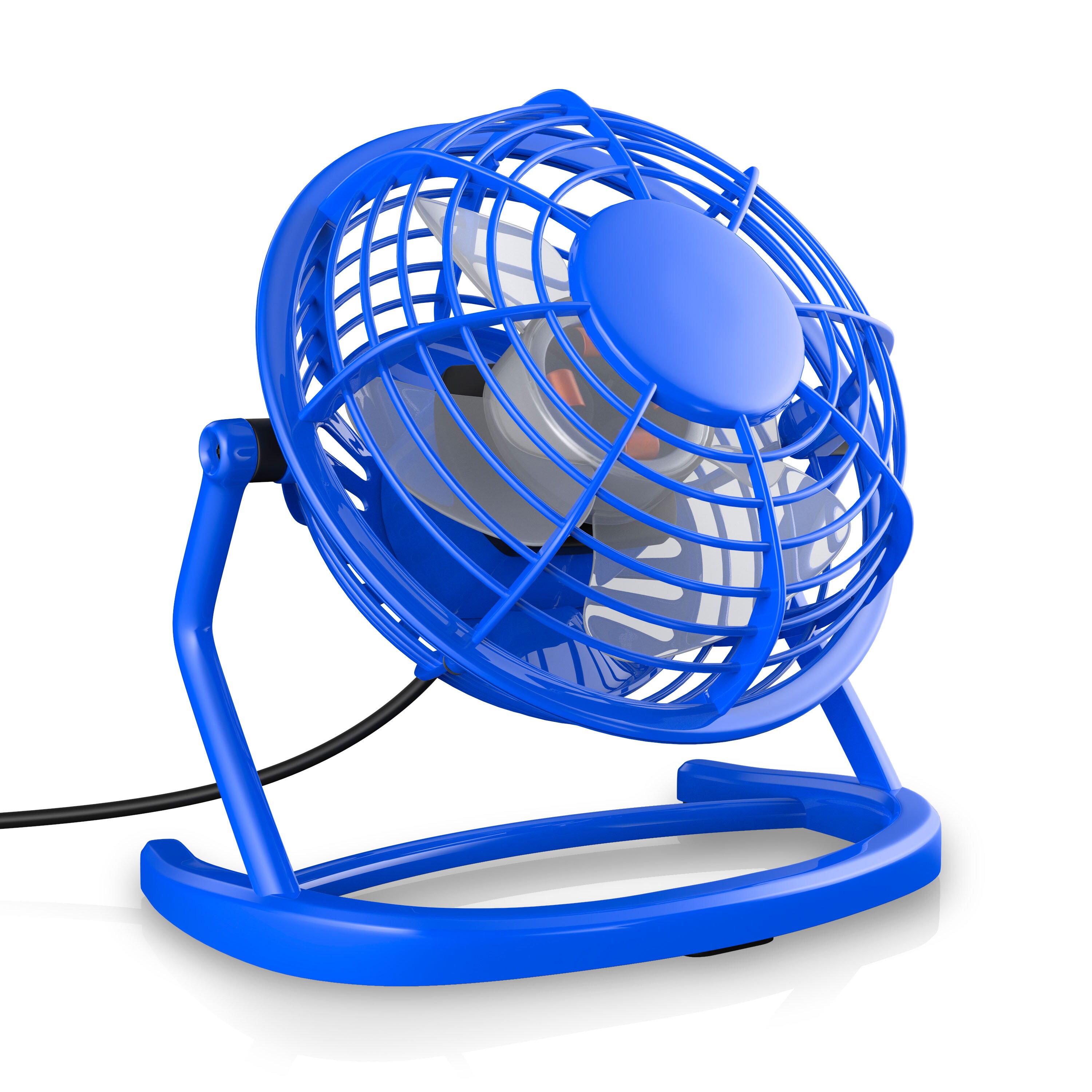 CSL Mini USB-Ventilator, Tischventilator neigbar, An/Aus-Schalter, optimal f&uuml;r den Schreibtisch, blau - Bild 1