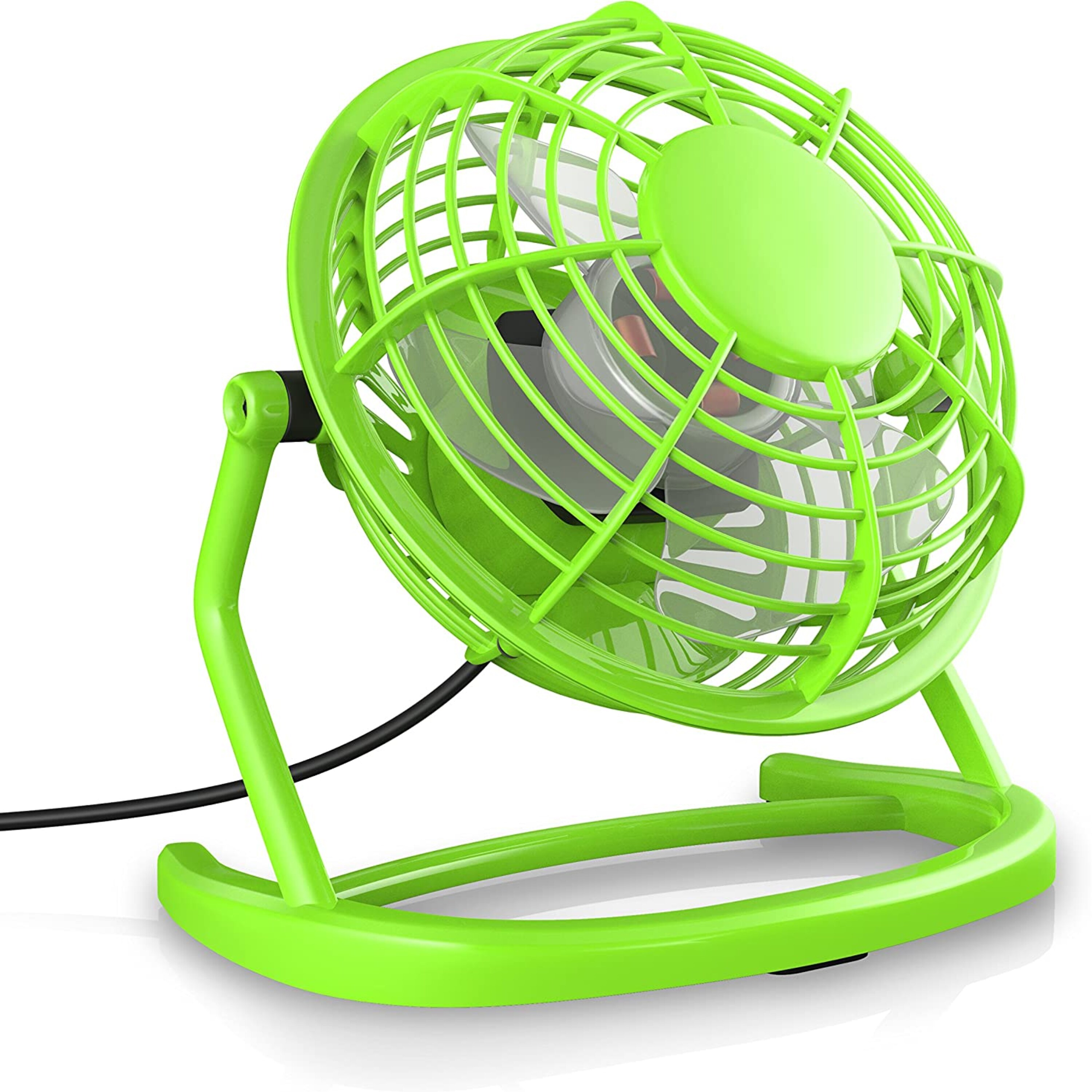 CSL Mini USB-Ventilator, Tischventilator neigbar, An/Aus-Schalter, optimal f&uuml;r den Schreibtisch, gr&uuml;n - Bild 1