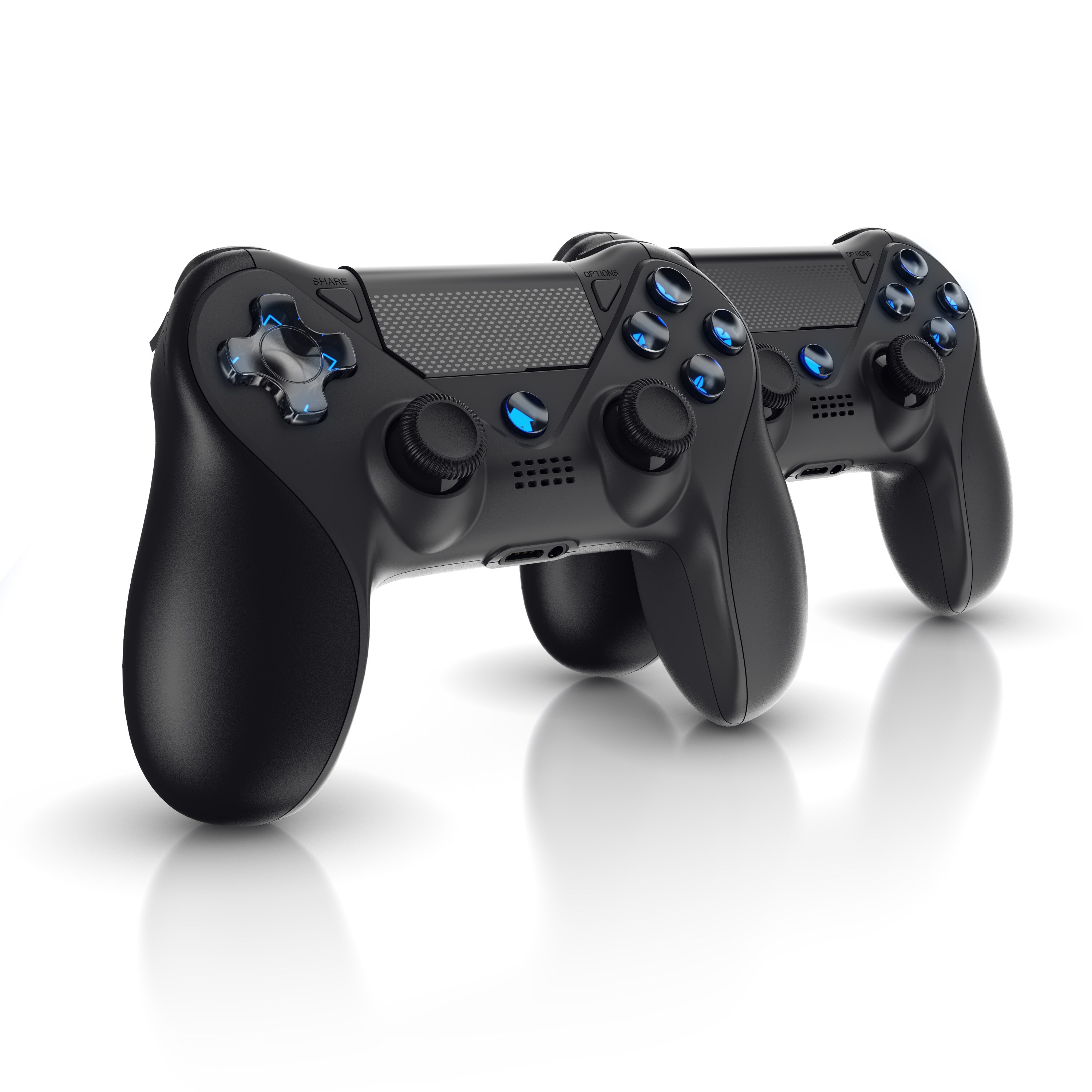 CSL 2x Wireless Gamepad Controller f&uuml;r PS4 & Switch Bluetooth & Kabelverbindung  / Touchpad / Akku - Bild 1