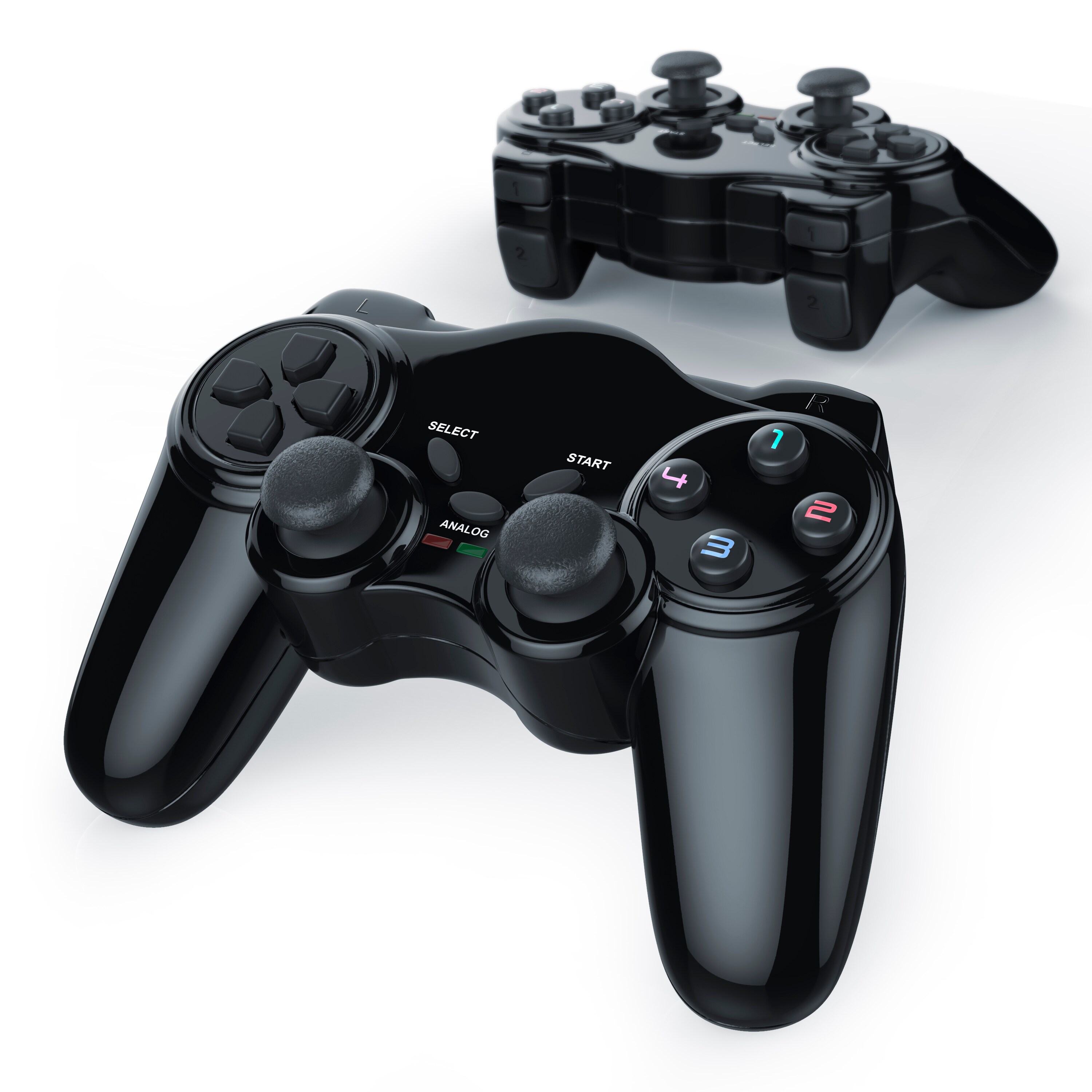 CSL 2x PlayStation-Controller, Wireless PS2 Gamepad, 2,4 GHz Funk Adapter mit Dual Vibration - Bild 1