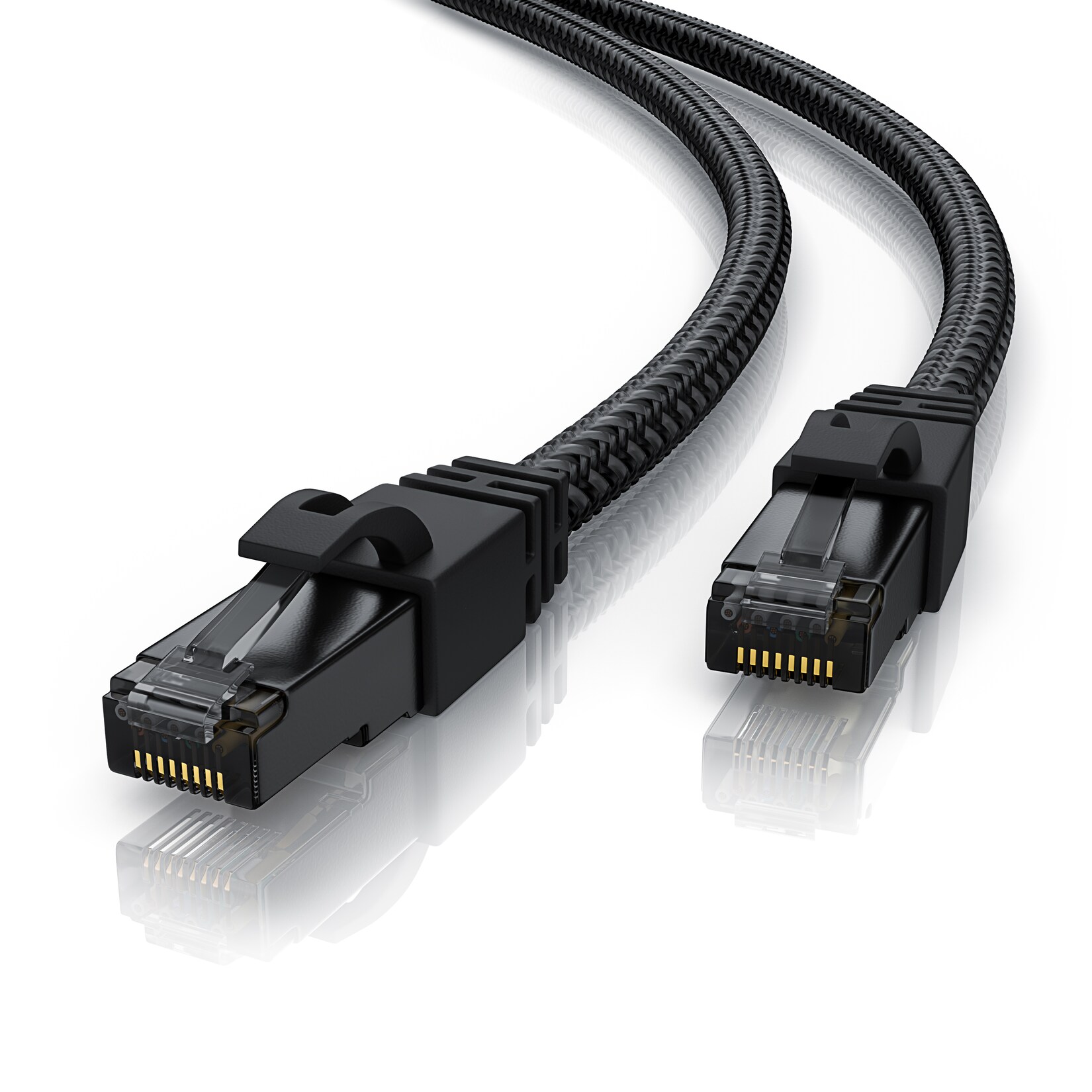 Primewire Patchkabel CAT 7 mit Baumwollummantelung – Gigabit Ethernet LAN Kabel – Black Series – 10 Gbit/s – S/FTP PIMF Schirmung – Netzwerkkabel – 30m | 04062861070505