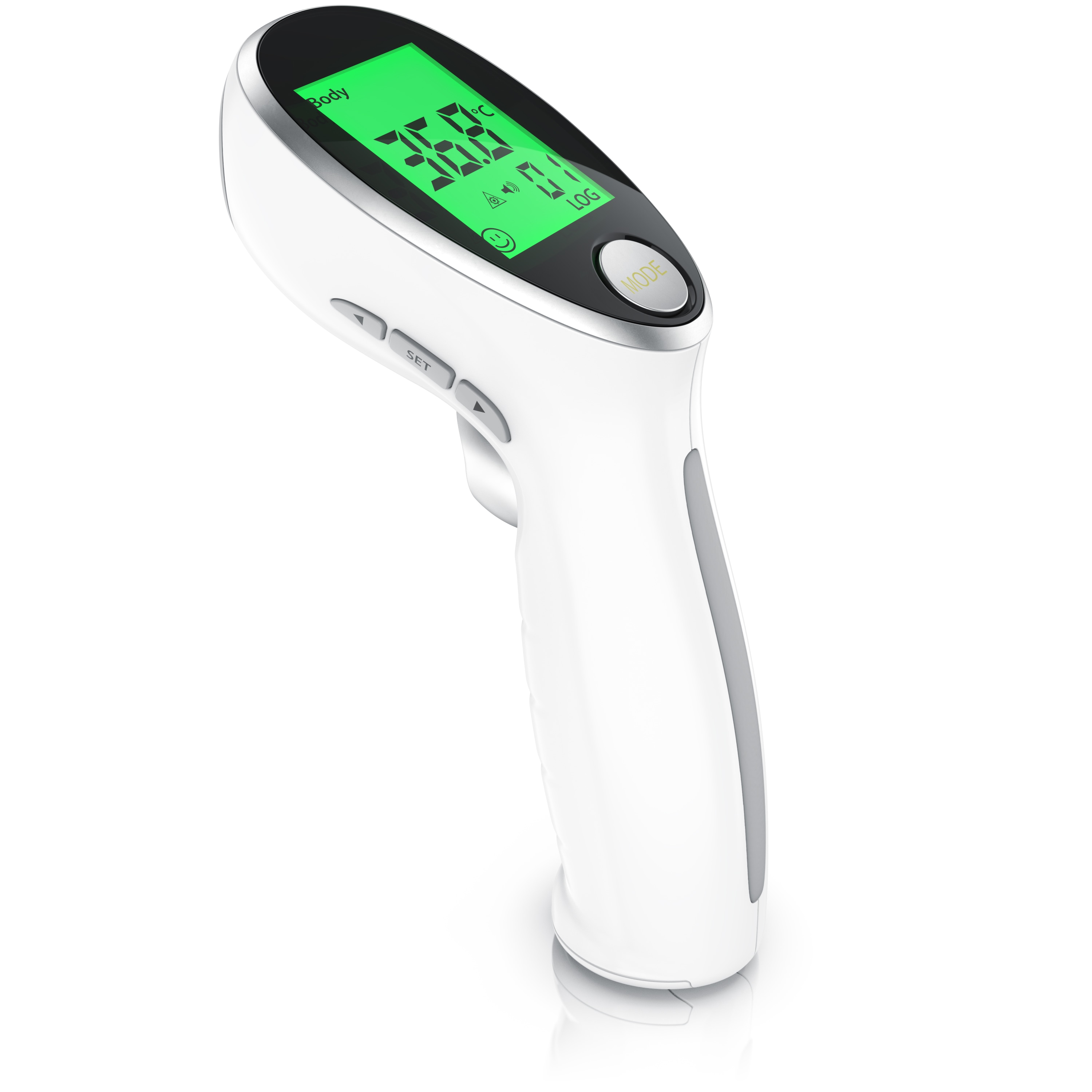 Medicinalis Infrarot Thermometer Fieberthermometer digital - ber&uuml;hrungslose Messung und Oberfl&auml;chenmessung- LCD-Display beleuchtet - Fieberalarm - Bild 1