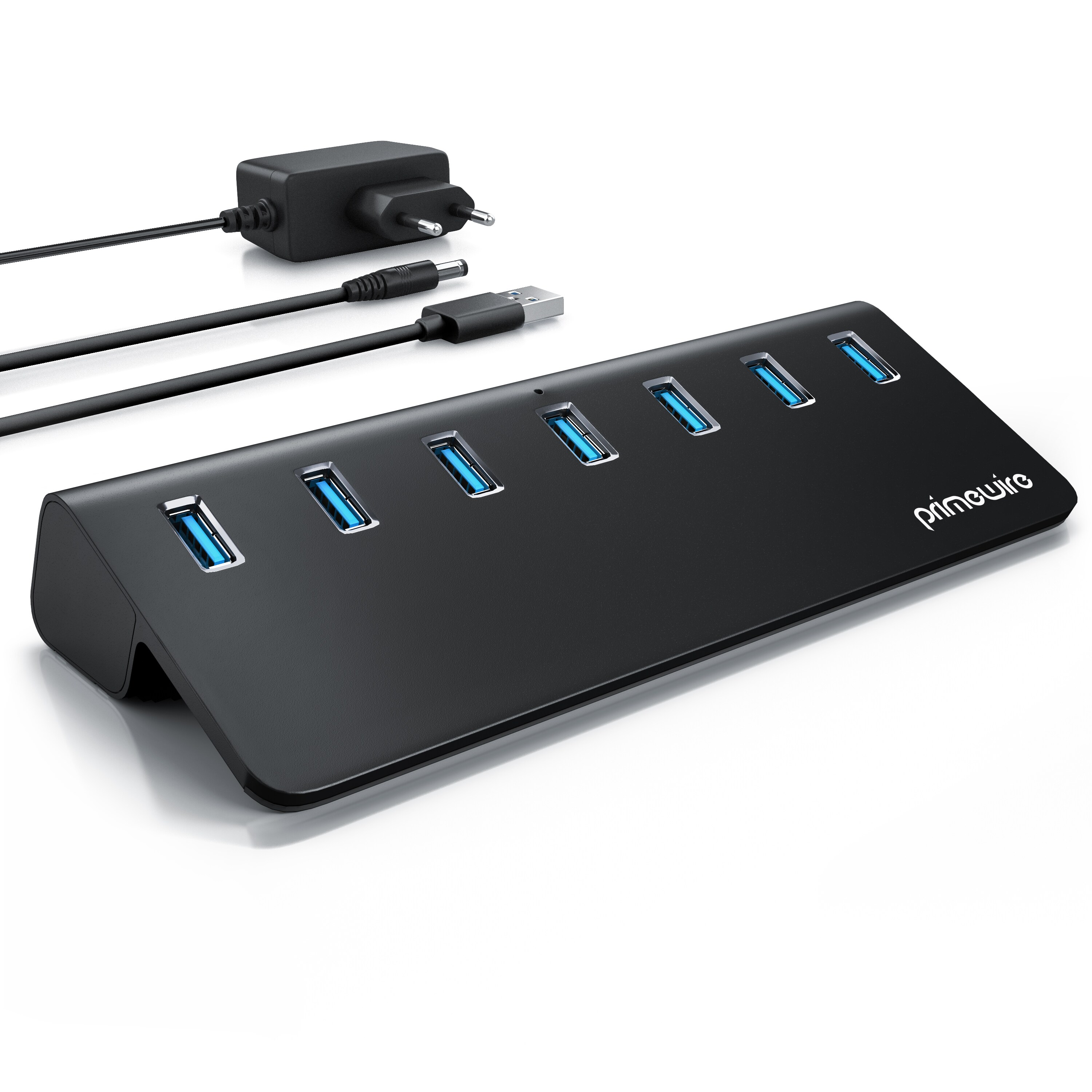 Primewire USB 3.2 Gen2 Hub, 7 Port Aktiver Verteiler mit Netzteil, 10 Gbit/s - Bild 1