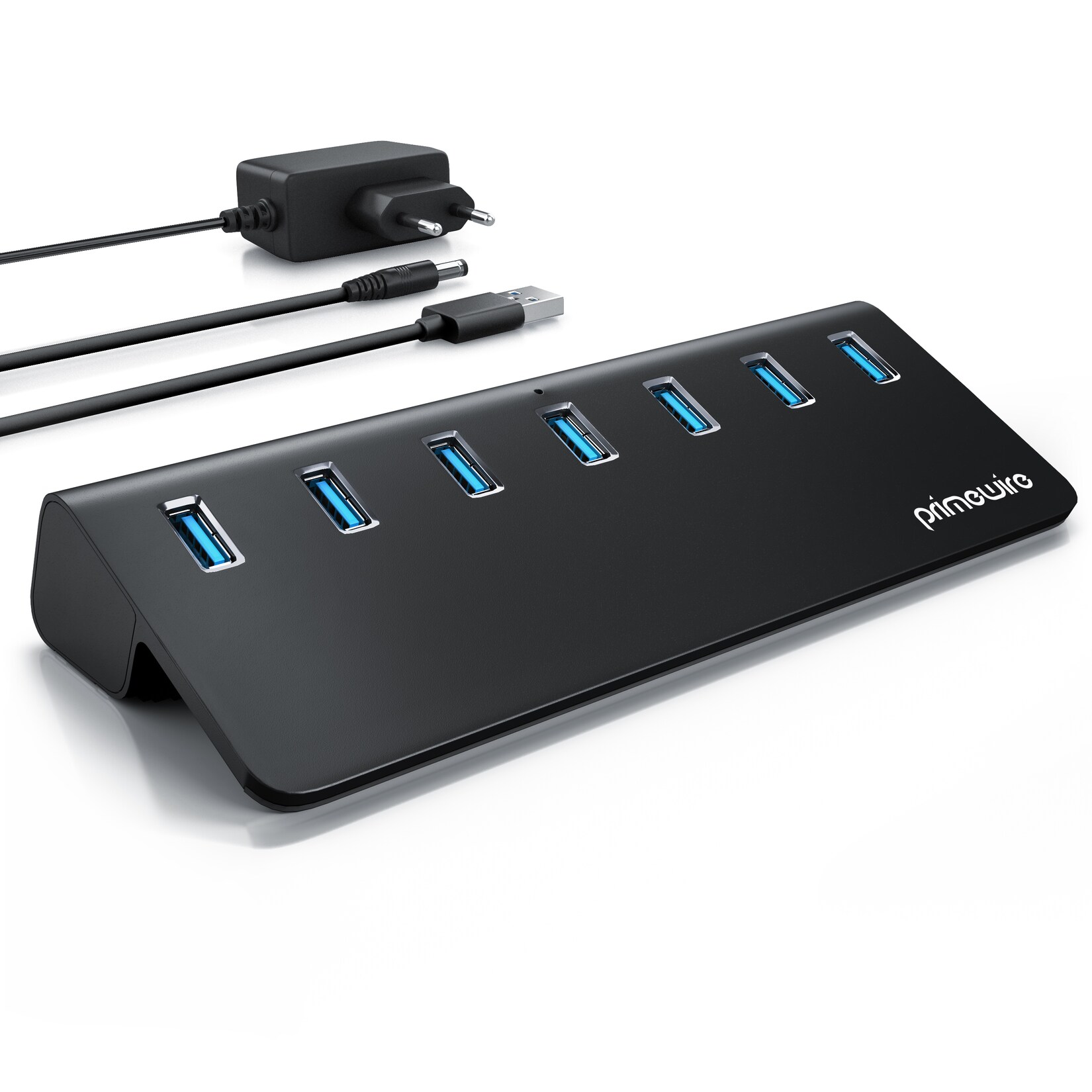 Primewire USB 3.2 Gen2 Hub, 7 Port Aktiver Verteiler mit Netzteil, 10 Gbit/s | 04062861842447