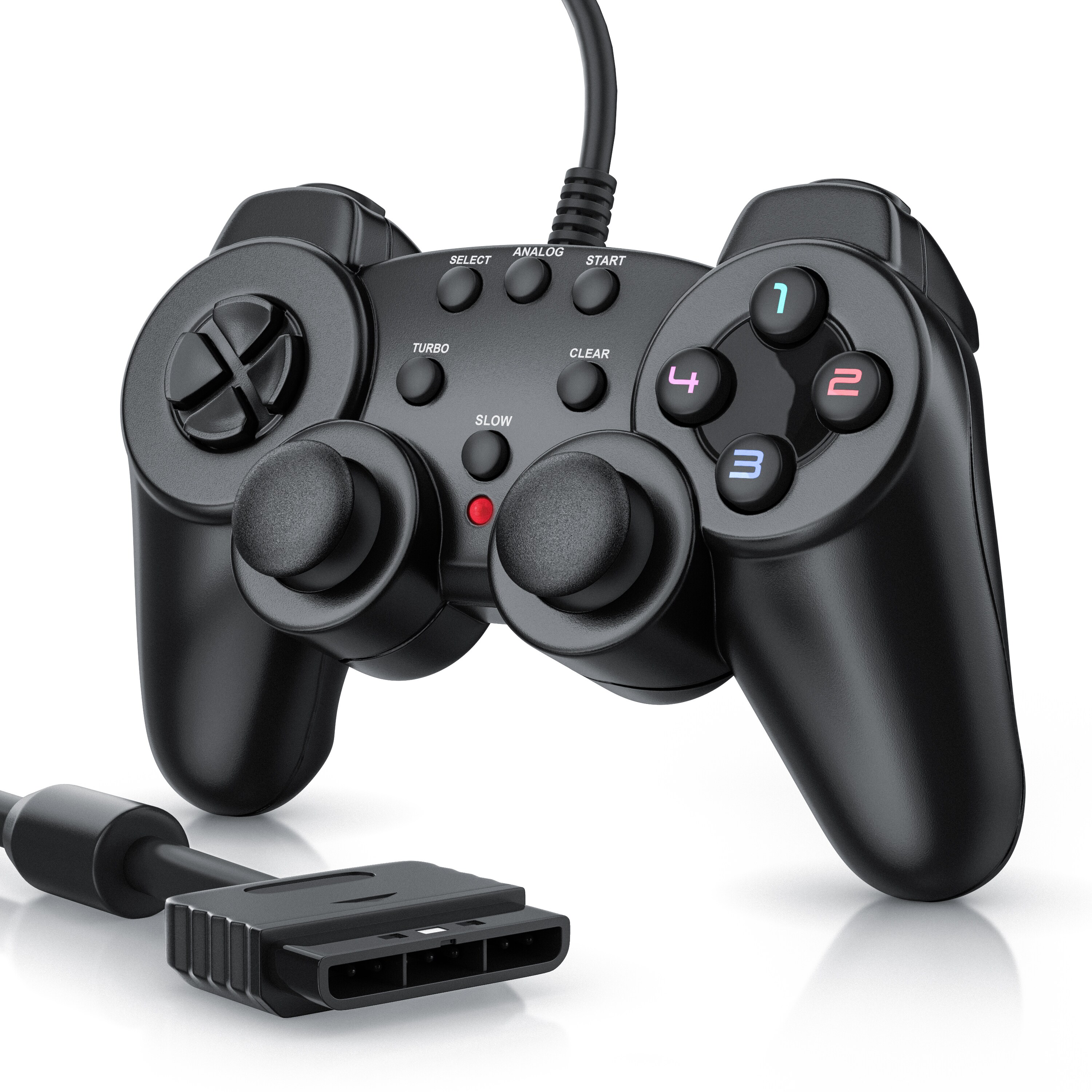 CSL PlayStation-Controller, PS2 Gamepad mit Dual Vibration (Rumble Effekt), Pr&auml;zision & Komfort - Bild 1