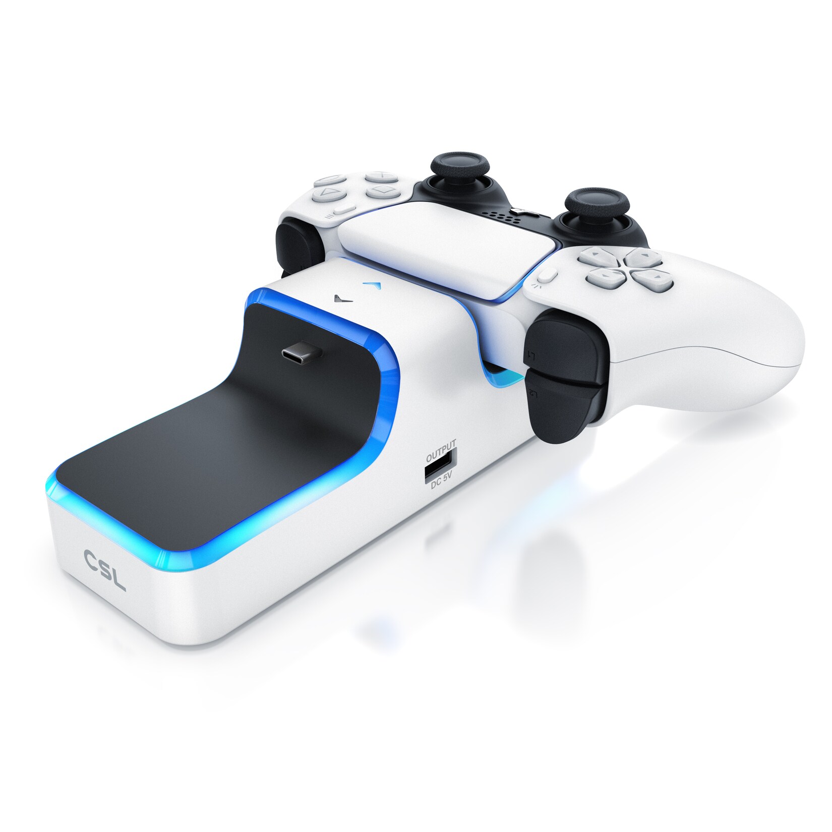 CSL Ladestation für PS5 Controller – Schnell Ladestation – Twin Charge – Ladegerät – Zubehör für Sony Playstation 5 Controller | 04062861072394