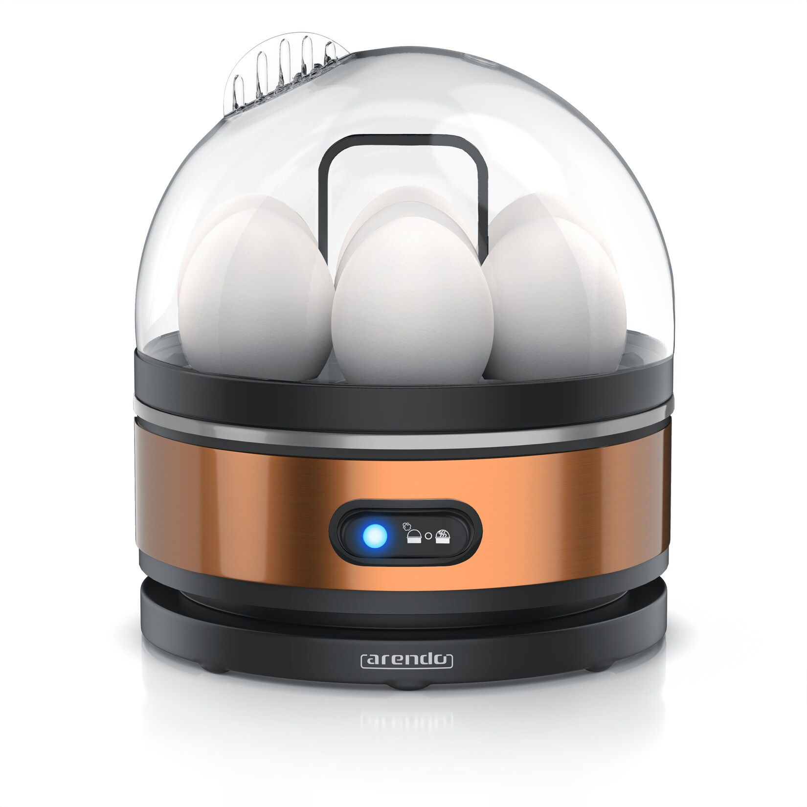 Arendo Eierkocher für 7 Eier, Edelstahl, 400 Watt, Kipp-Funktionsschalter, 3 Härtegrade wählbar, Warmhaltefunktion, Signalton – BPA-frei, Sevencook | 04062861806722