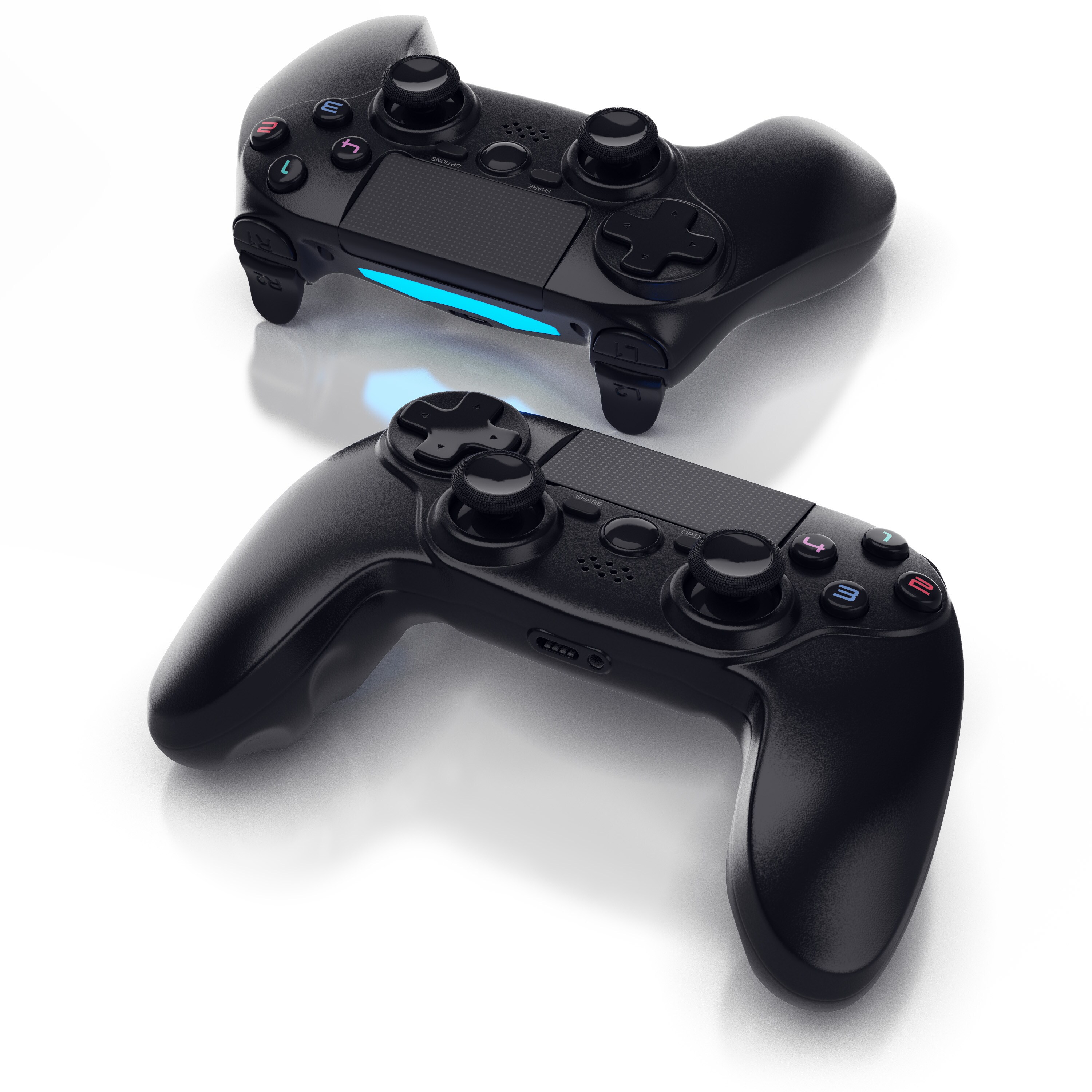 CSL 2x Gaming-Controller, Wireless Gamepad f&uuml;r PS4 Touchpad, 3,5 mm AUX, Dual Vibration - Bild 1