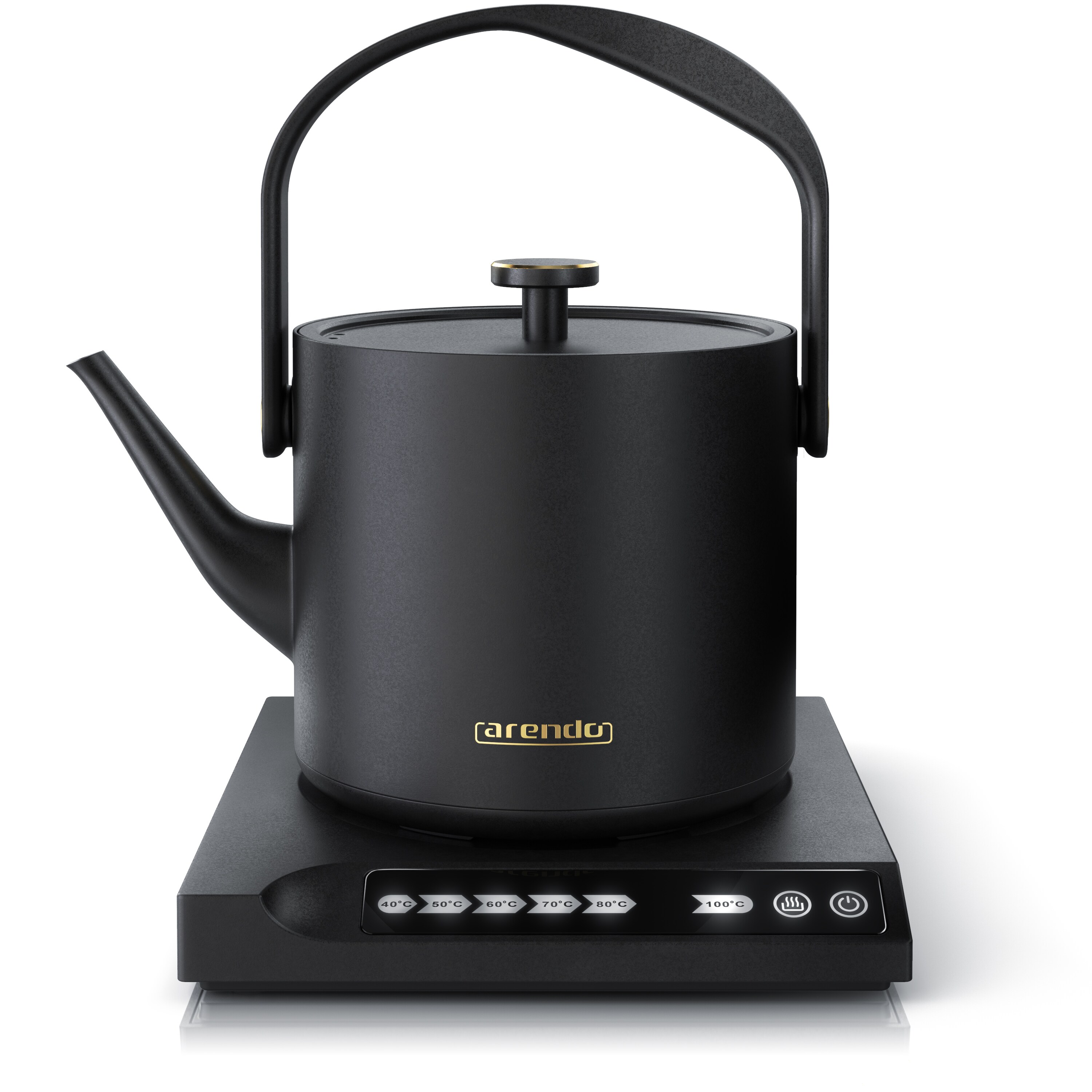 Arendo Wasserkocher, 0,5 l, 1000 W, Edelstahl, Warmhaltefunktion, Temperatureinstellung 40&deg; - 100&deg; - Bild 1