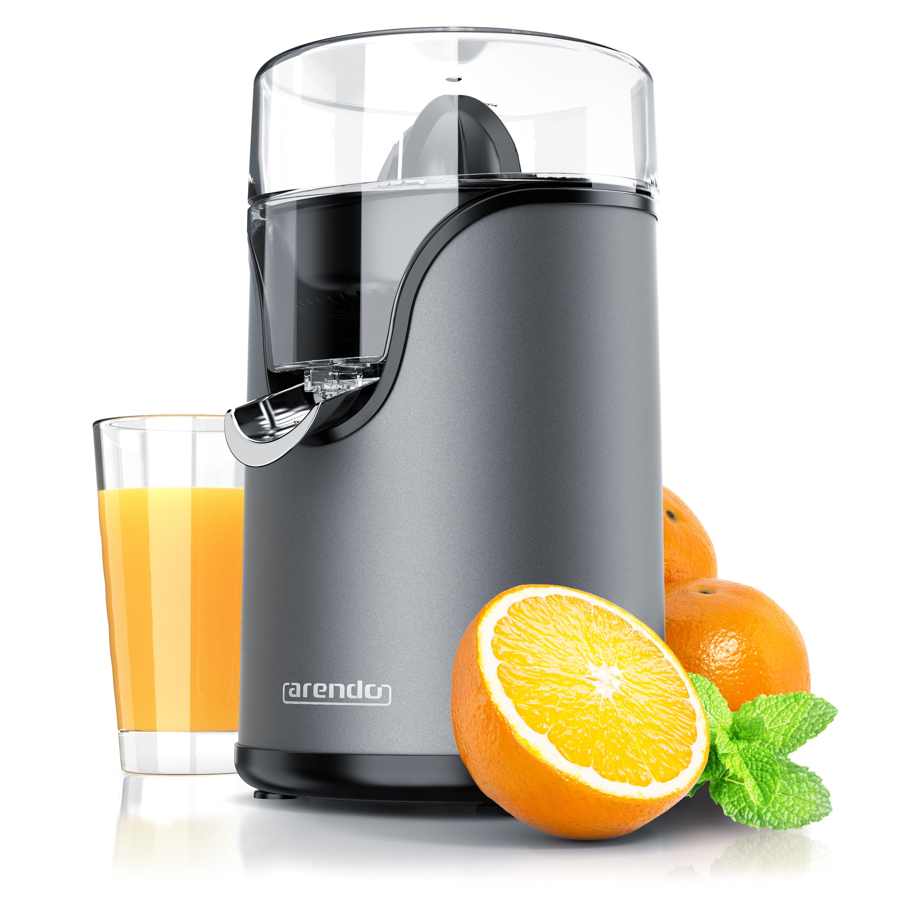 Arendo Edelstahl Zitruspresse elektrisch - 100 Watt - Zitronenpresse Orangenpresse Limettenpresse - Start-Stopp-Automatik - gro&szlig;er und Kleiner - Bild 1