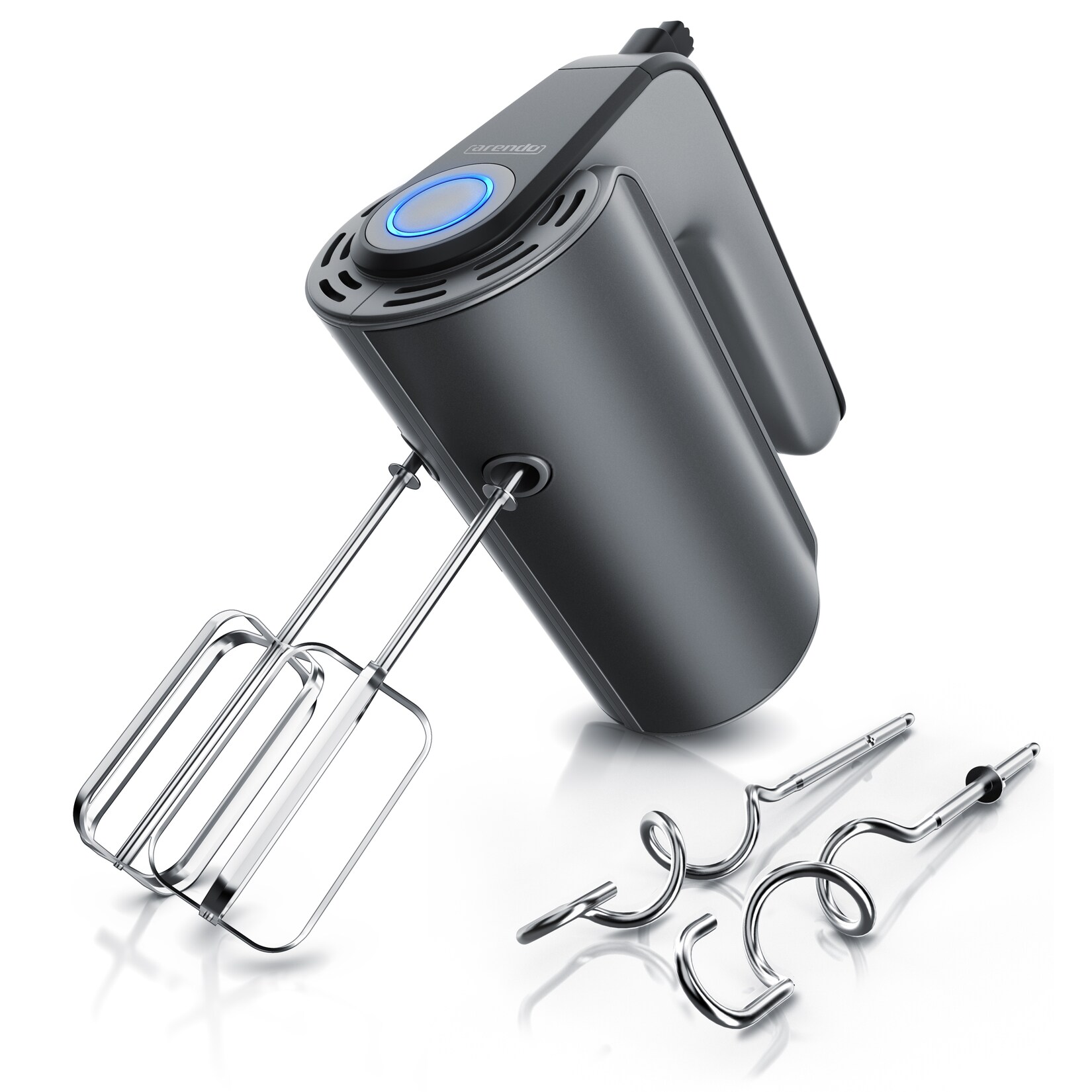 Handmixer aus Edelstah mit Turbostaste - Handrührer inkl. 2 Quirle & 2 Knethaken