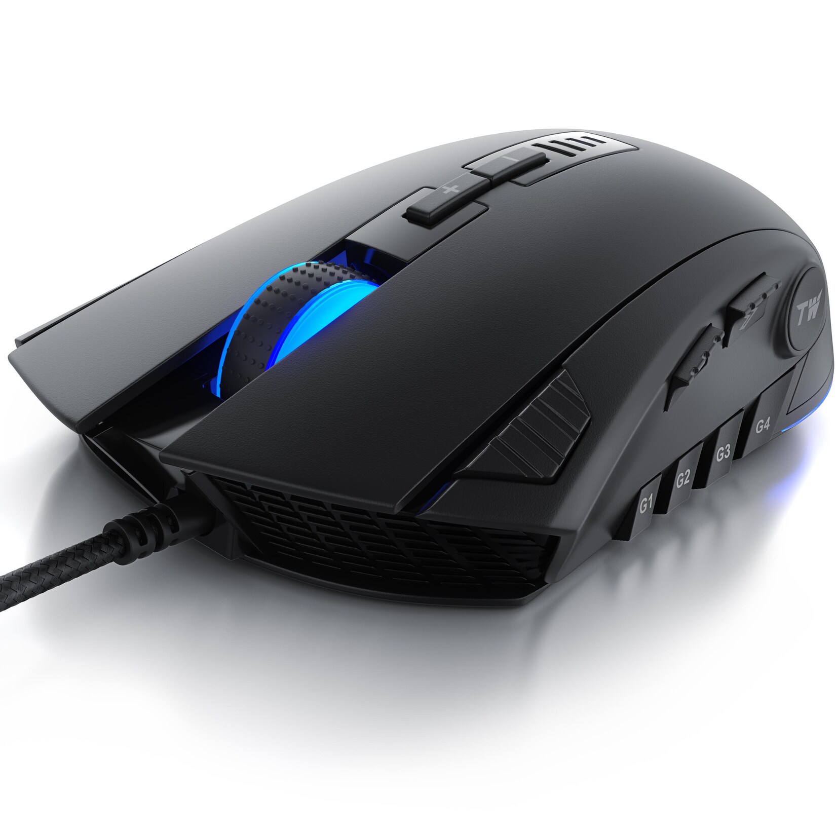Titanwolf Gaming-Maus kabelgebunden, Gaming Mouse mit 24000 dpi & Gewichtstuning, 12 Tasten. Avago Sensor | 04061474005904