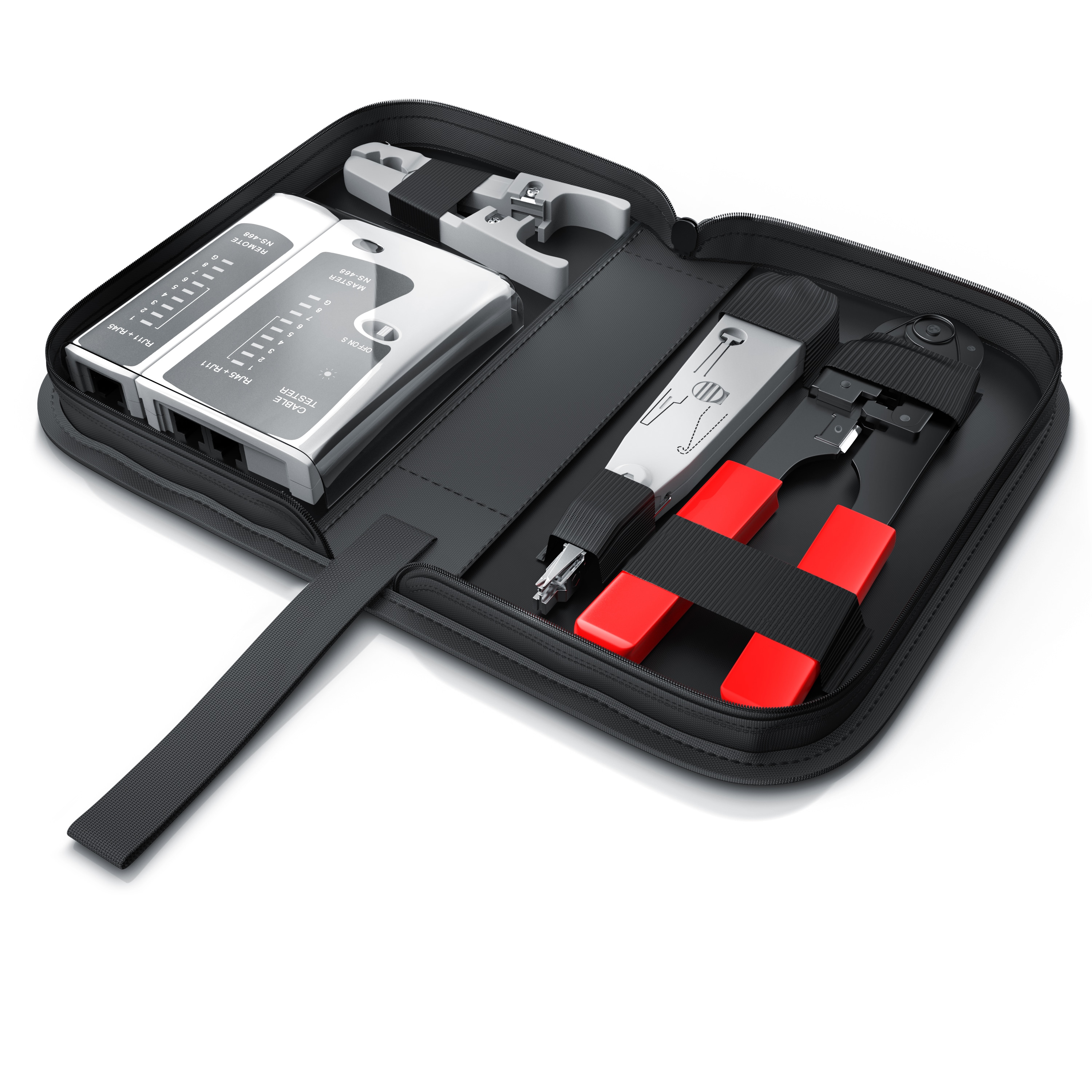 CSL Netzwerk Kabeltester f&uuml;r RJ45-/RJ11-Kabel geeignet f&uuml;r Telefon & Netzwerk / inkl. Zubeh&ouml;r - Bild 1