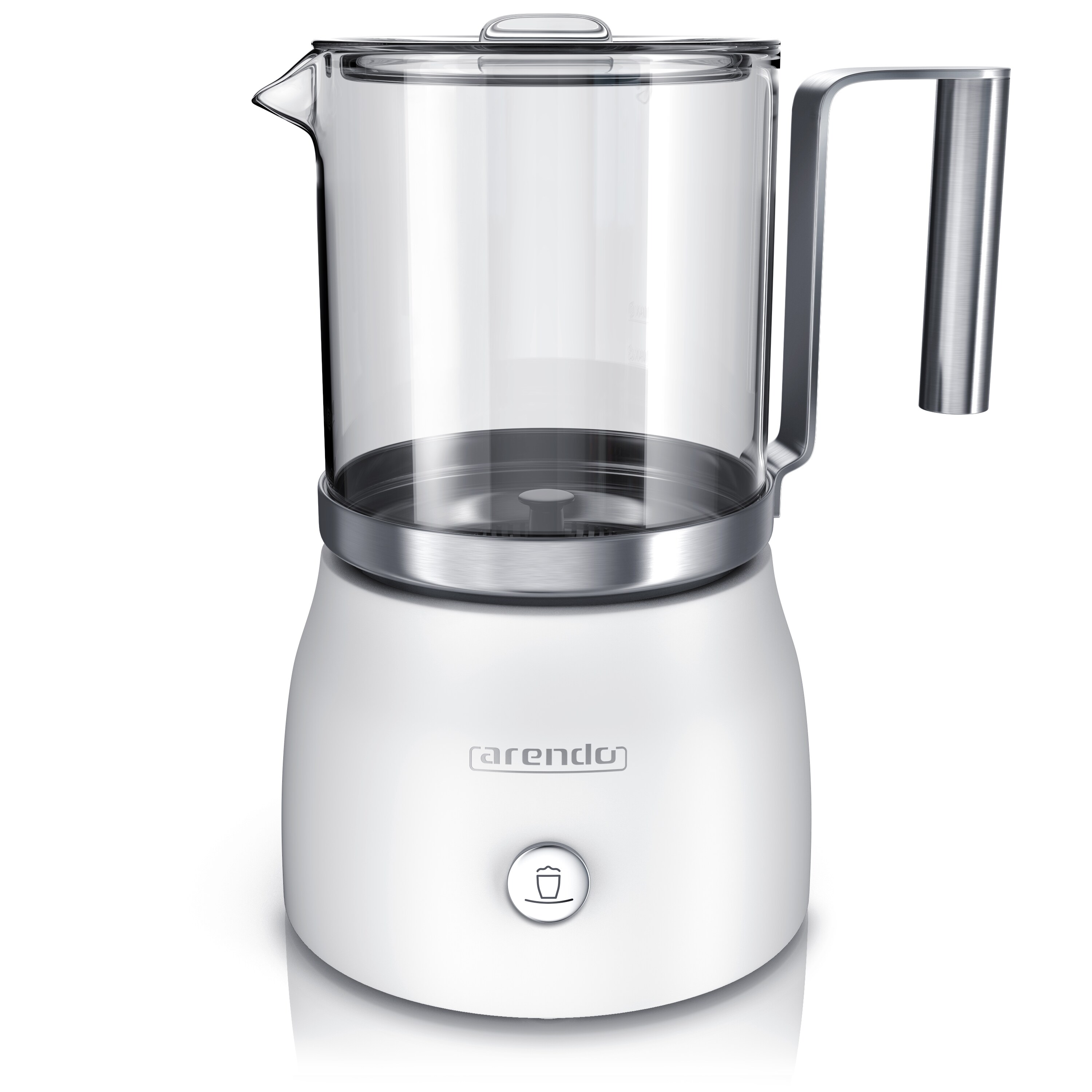 Arendo Milchaufsch&auml;umer 600 W, 6 Funktionen, abnehmbarer hitzebest&auml;ndiger Glasaufsatz, Leise, Stromsparend - Bild 1