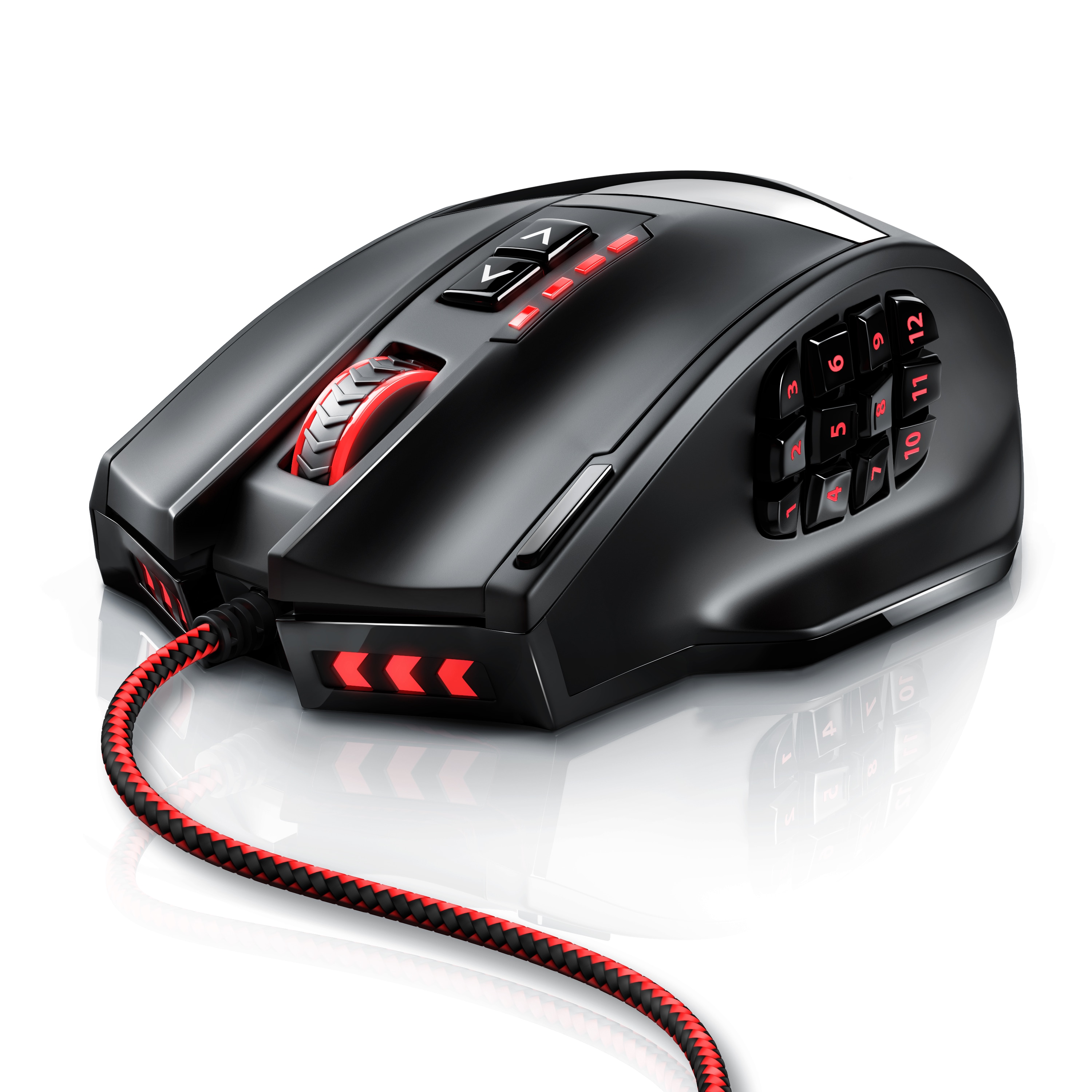 Titanwolf Gaming-Maus kabelgebunden 1000 dpi, USB MMO Mouse mit 16400dpi, 18 programmierbare Tasten, Gewichte - Bild 1