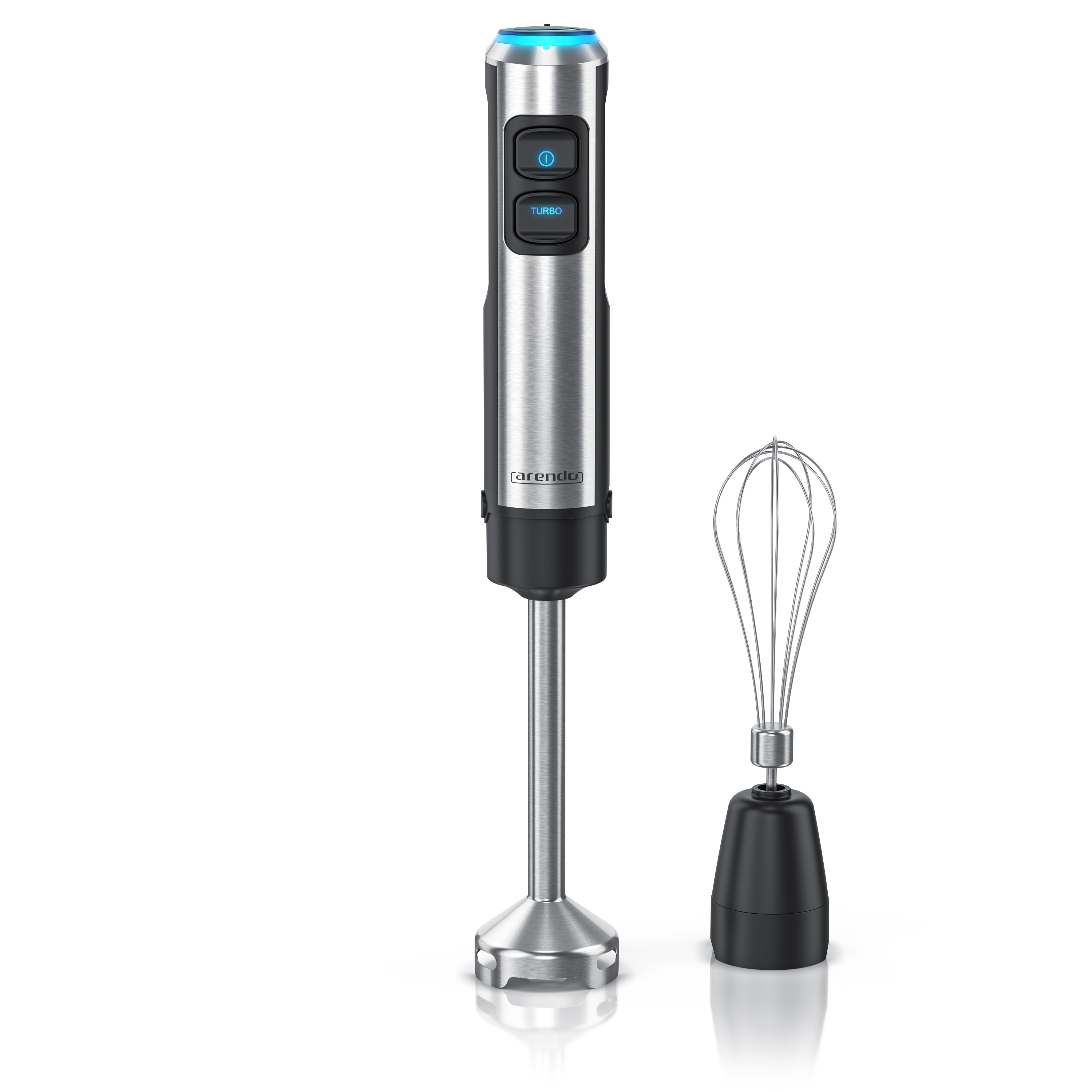 Arendo Edelstahl Stabmixer mit Schneebesenaufsatz P&uuml;rierstab mit abnehmbarem Mixfu&szlig; - Bild 1