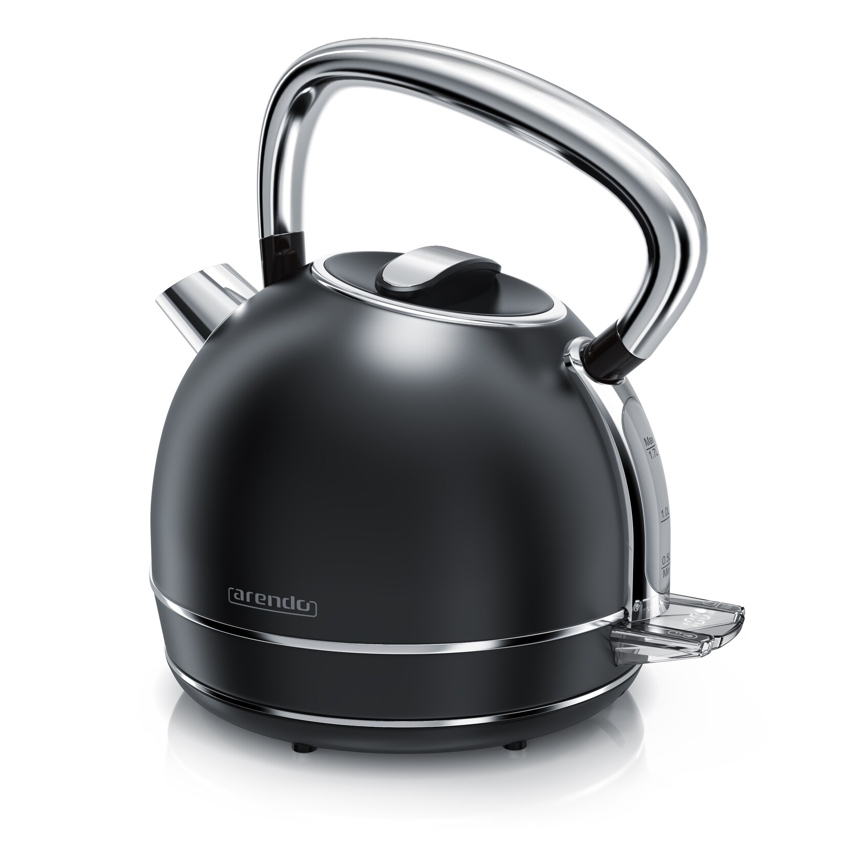 Wasserkocher mit Temperatureinstellung, , 2200 W, Edelstahl Retro Style Vintage, Überhitzung & Trockenkochschutz, schwarz
