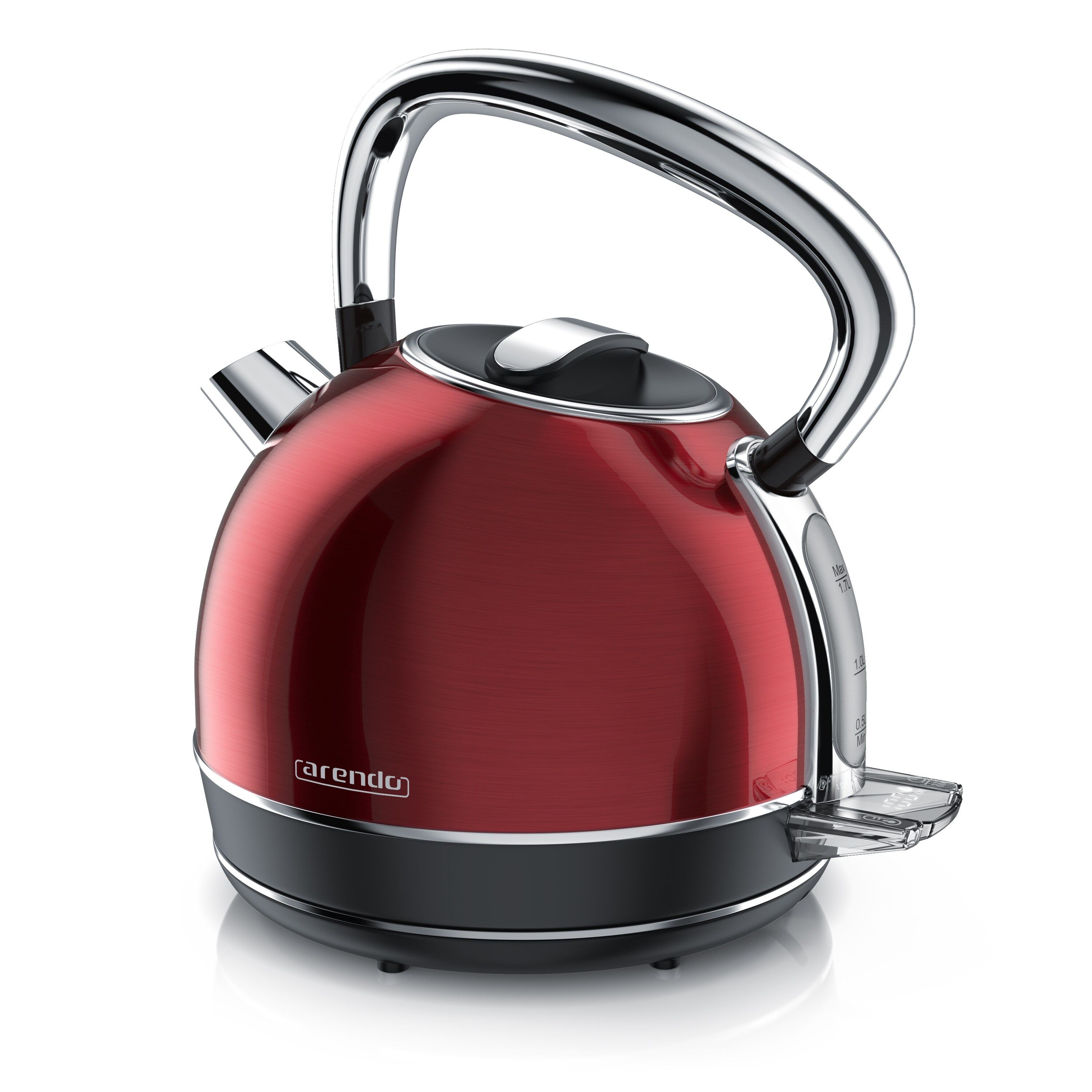 Arendo Wasserkocher mit Temperatureinstellung, 1,7 l, 2200 W, Edelstahl Retro Style Vintage, &Uuml;berhitzung & Trockenkochschutz, schwarz - Bild 1