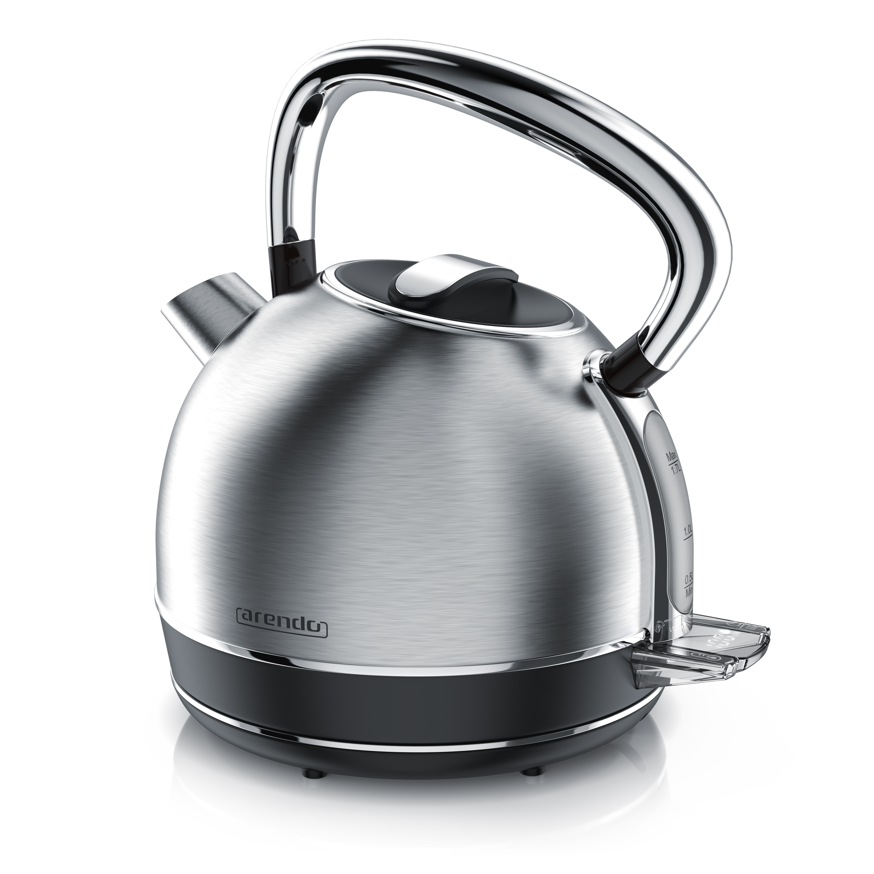 Arendo Wasserkocher mit Temperatureinstellung, 1,7 l, 2200 W, Edelstahl Retro Style Vintage, &Uuml;berhitzung & Trockenkochschutz, silber - Bild 1