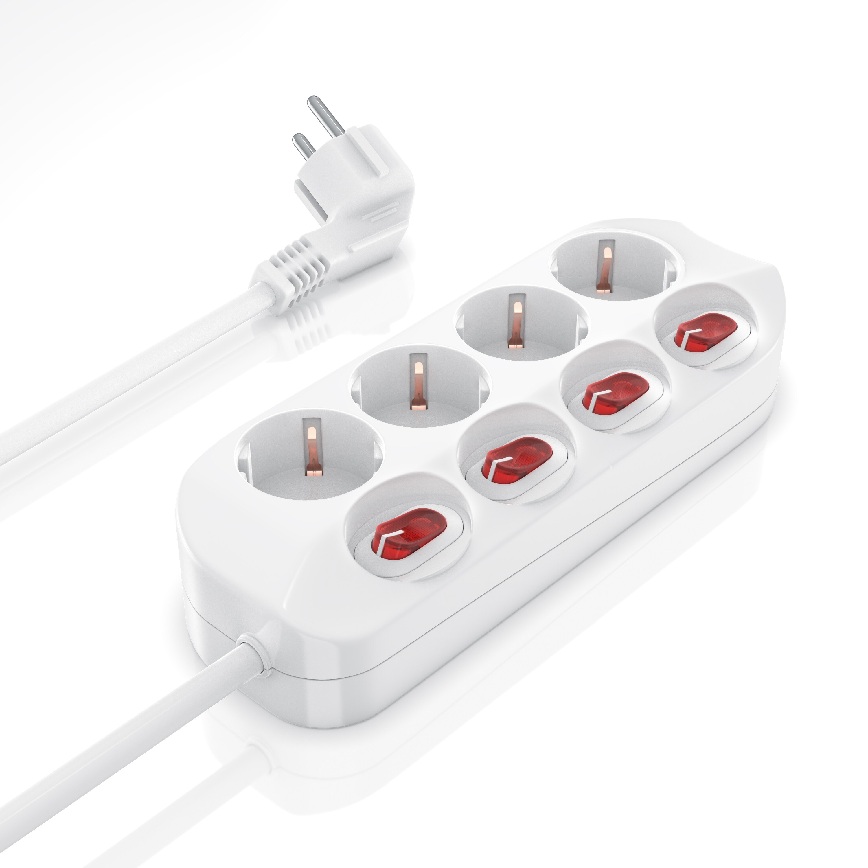 BEARWARE Steckdosenleiste Mehrfachsteckdose Steckerleiste 3680W, 4-fach - Bild 1