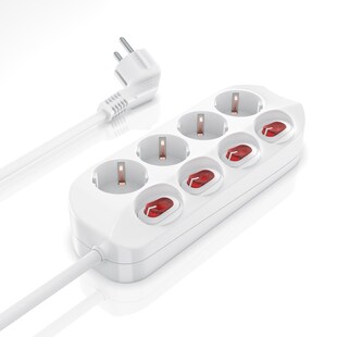 BEARWARE Steckdosenleiste Mehrfachsteckdose Steckerleiste 3680W, 4-fach - Bild 1