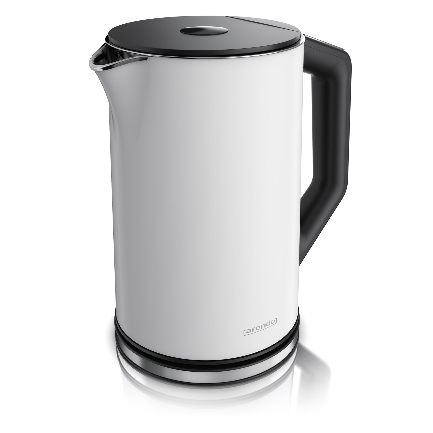Wasserkocher 2200 W, Edelstahl, Doppelwand, Temperaturwahl 40 - 100°C mit Anzeige, weiß matt