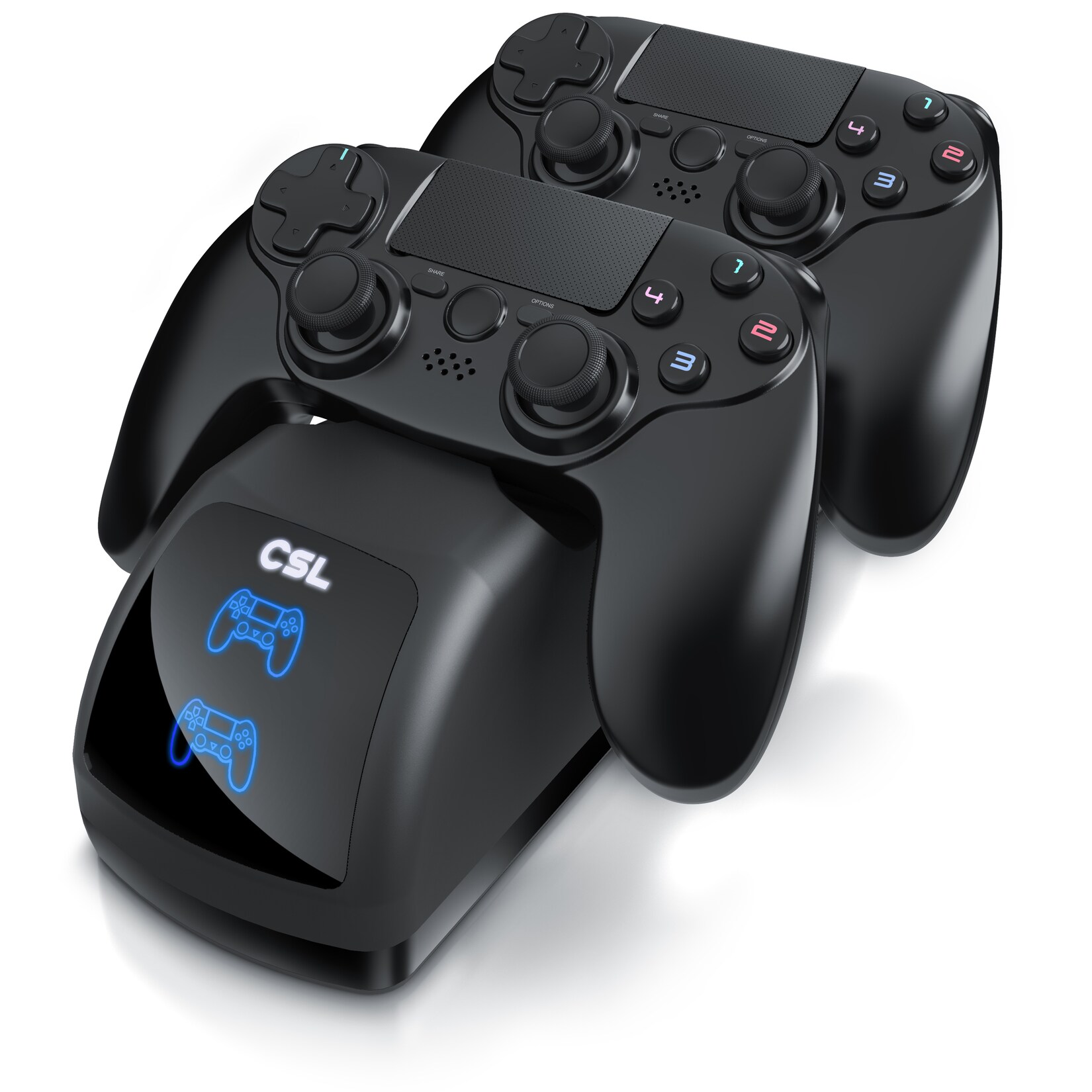 CSL Dual Ladestation für 2x PS4 Gamepads – PS4 Controller Stand Charger / Ladegerät | 04062861008539