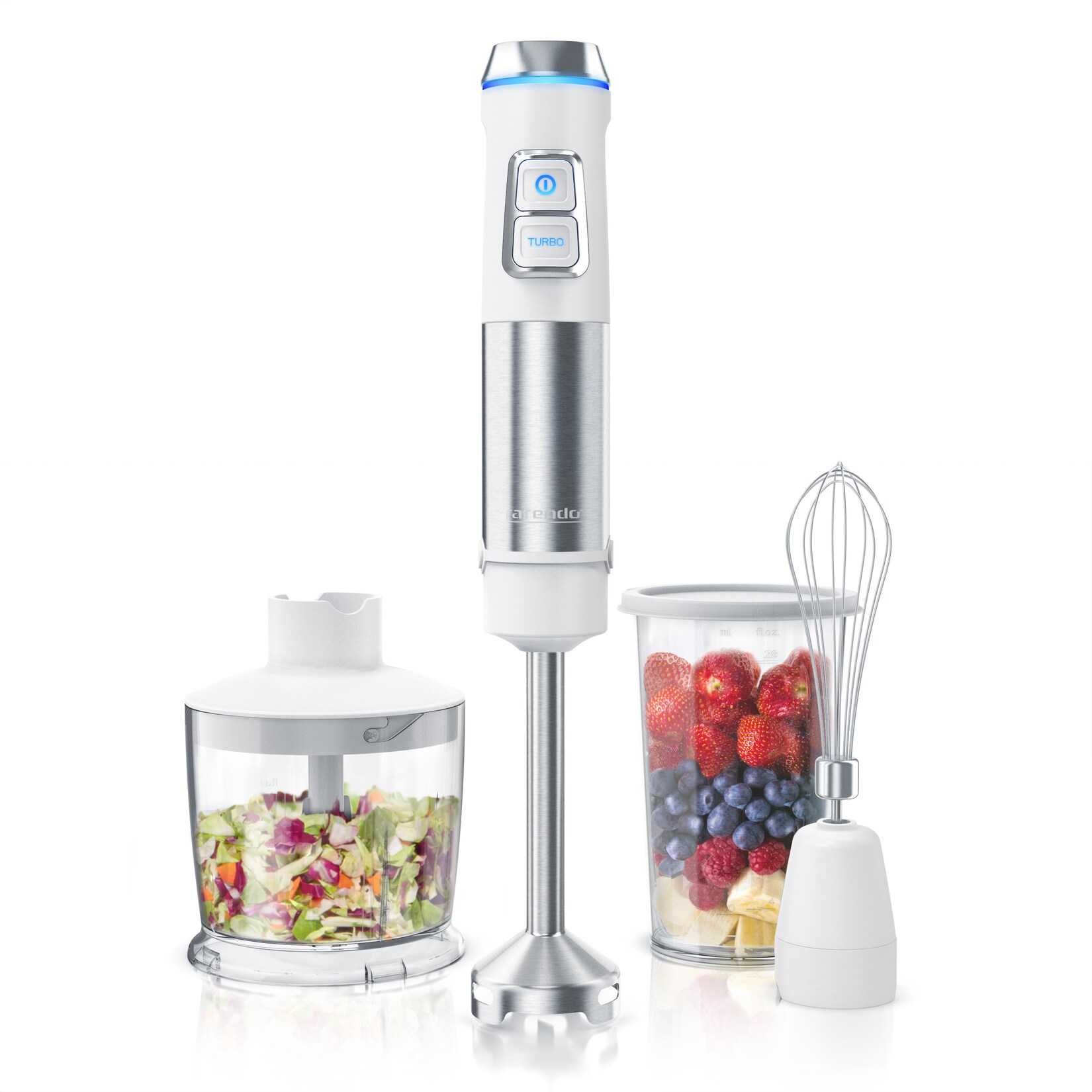 Arendo Stabmixer Edelstahl Set – Pürierstab – stufenlose Geschwindigkeit  – 800 ml Messbecher | 04062861072806