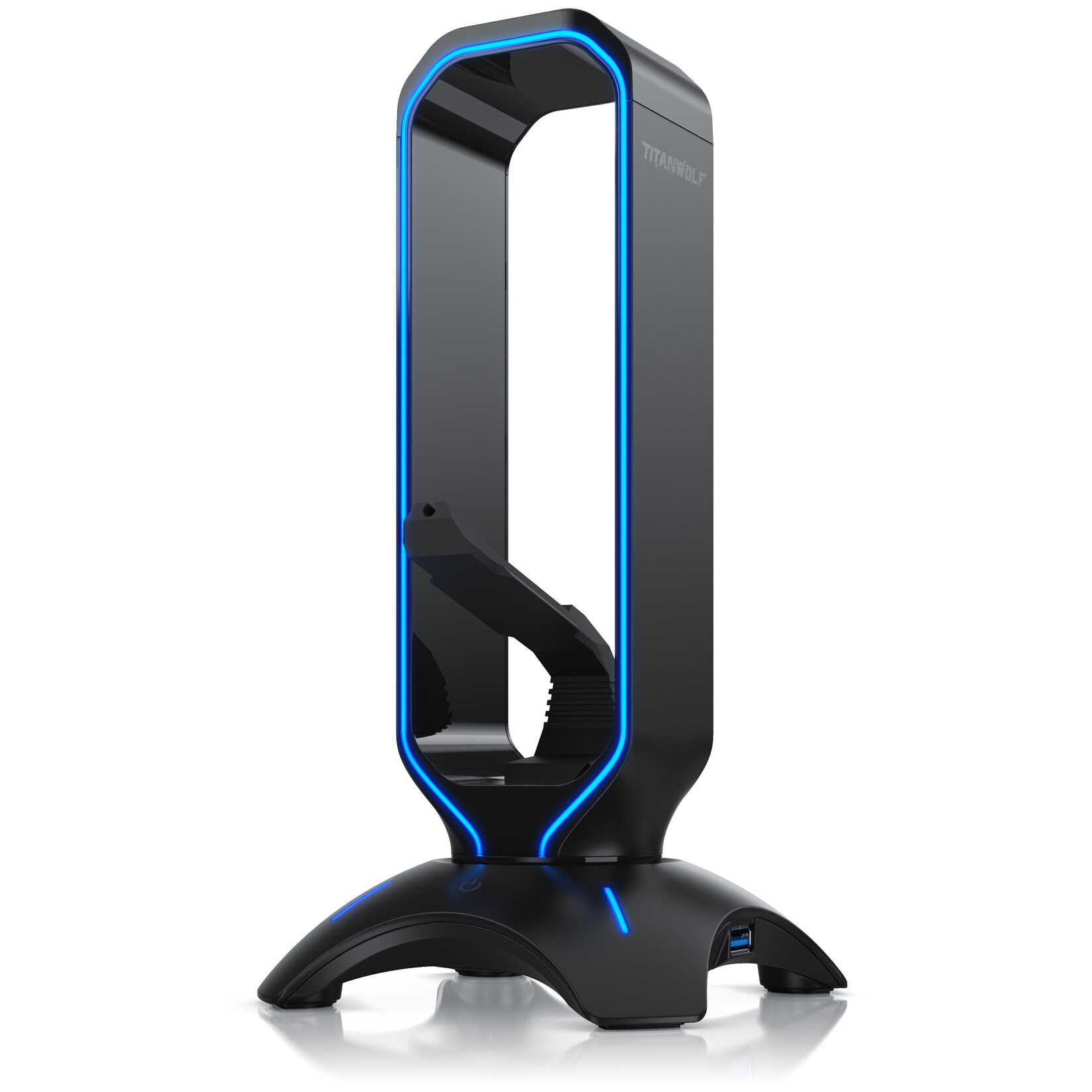 Titanwolf Kopfhörerständer mit 2 x USB 3.2 und Mausbungee Headphone stand mit Farbwechselmodus | 04062861058480