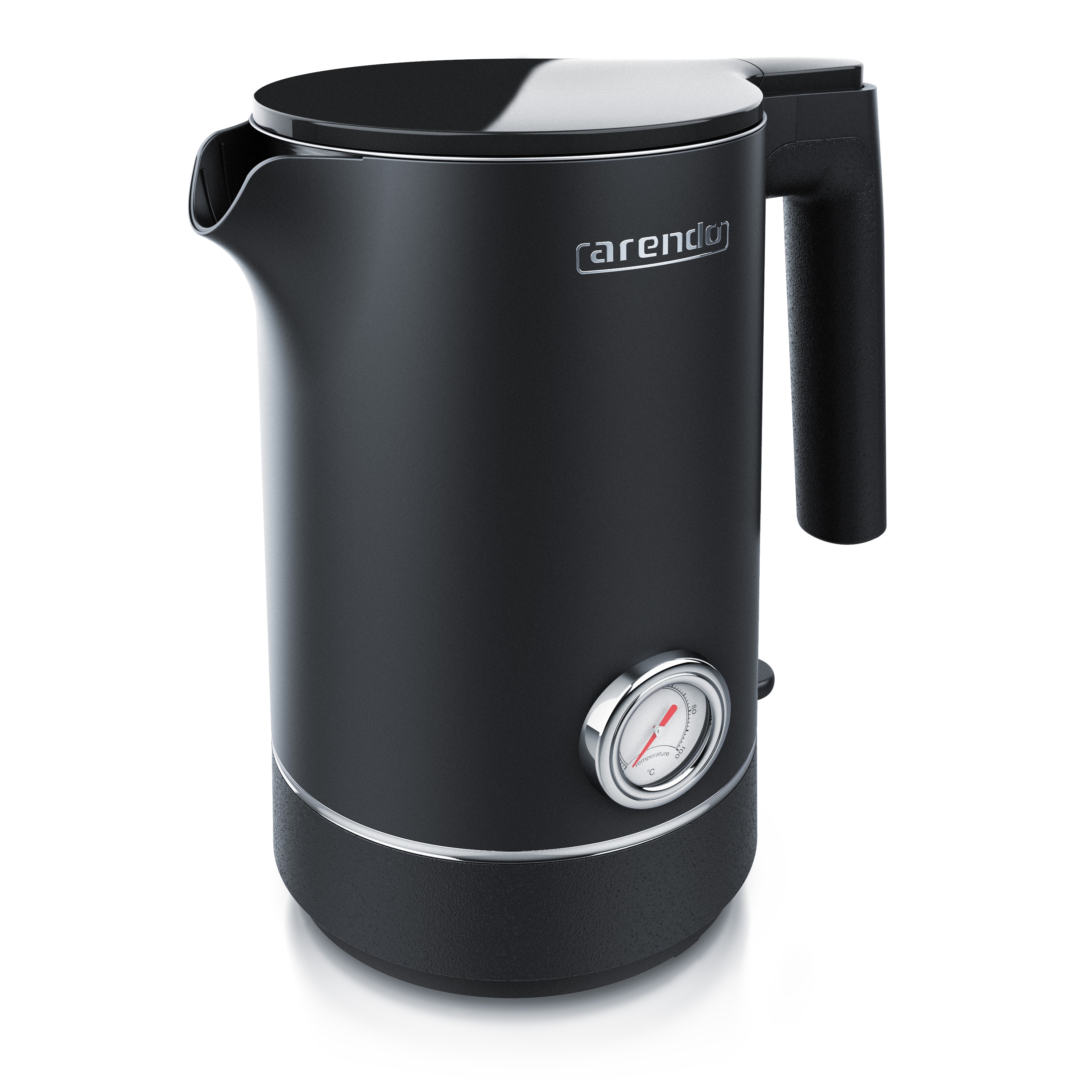 Arendo Wasserkocher 1,5 l, 1800 W, Edelstahl, Doppelwand-Design, mit analoger Temperaturanzeige 0&deg;- 100&deg;C - Bild 1