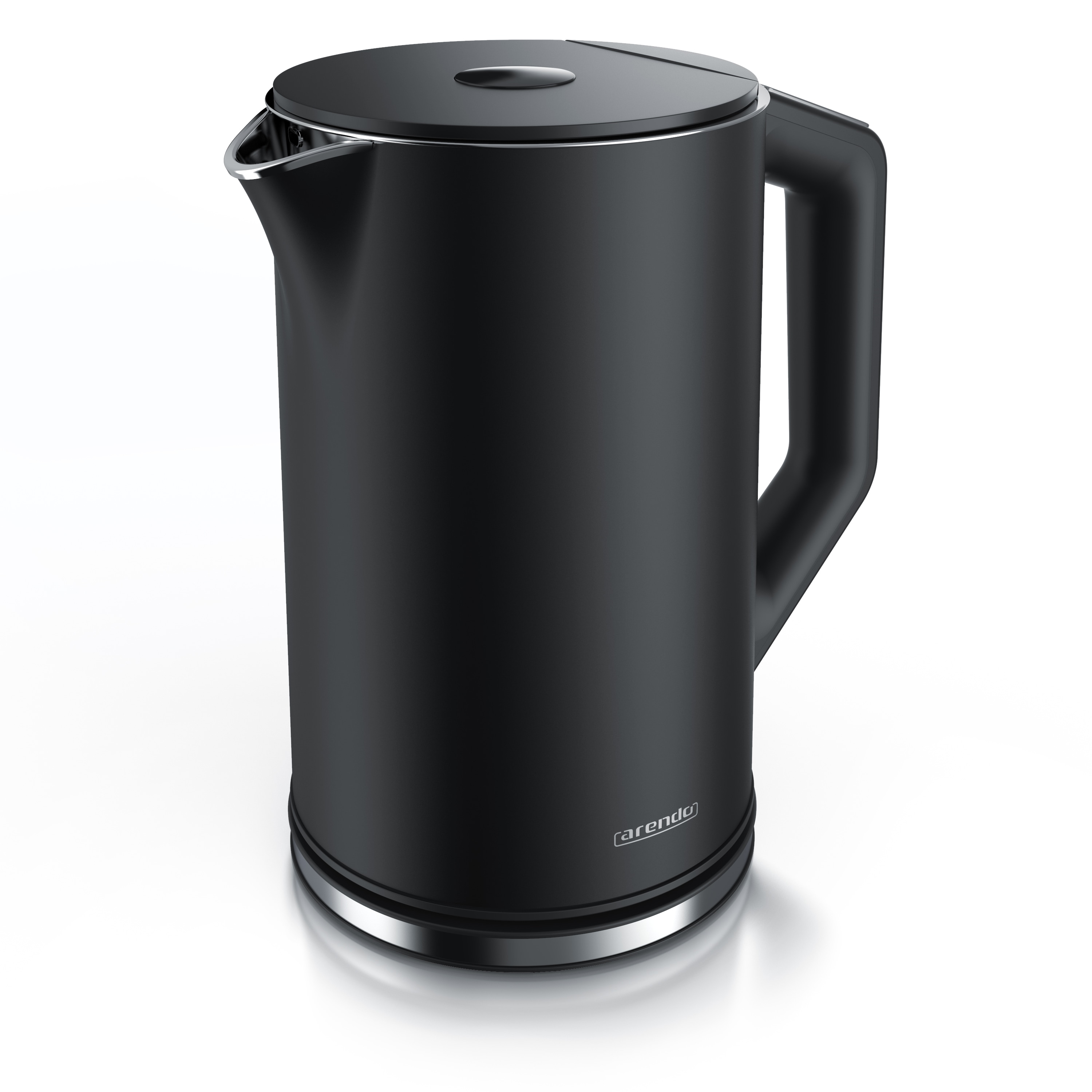 Arendo Wasserkocher, 1,5 Liter, 40-100 Grad Temperaturwahl, LED-Display, hochwetiger Edelstahl, Schwarz - Bild 1