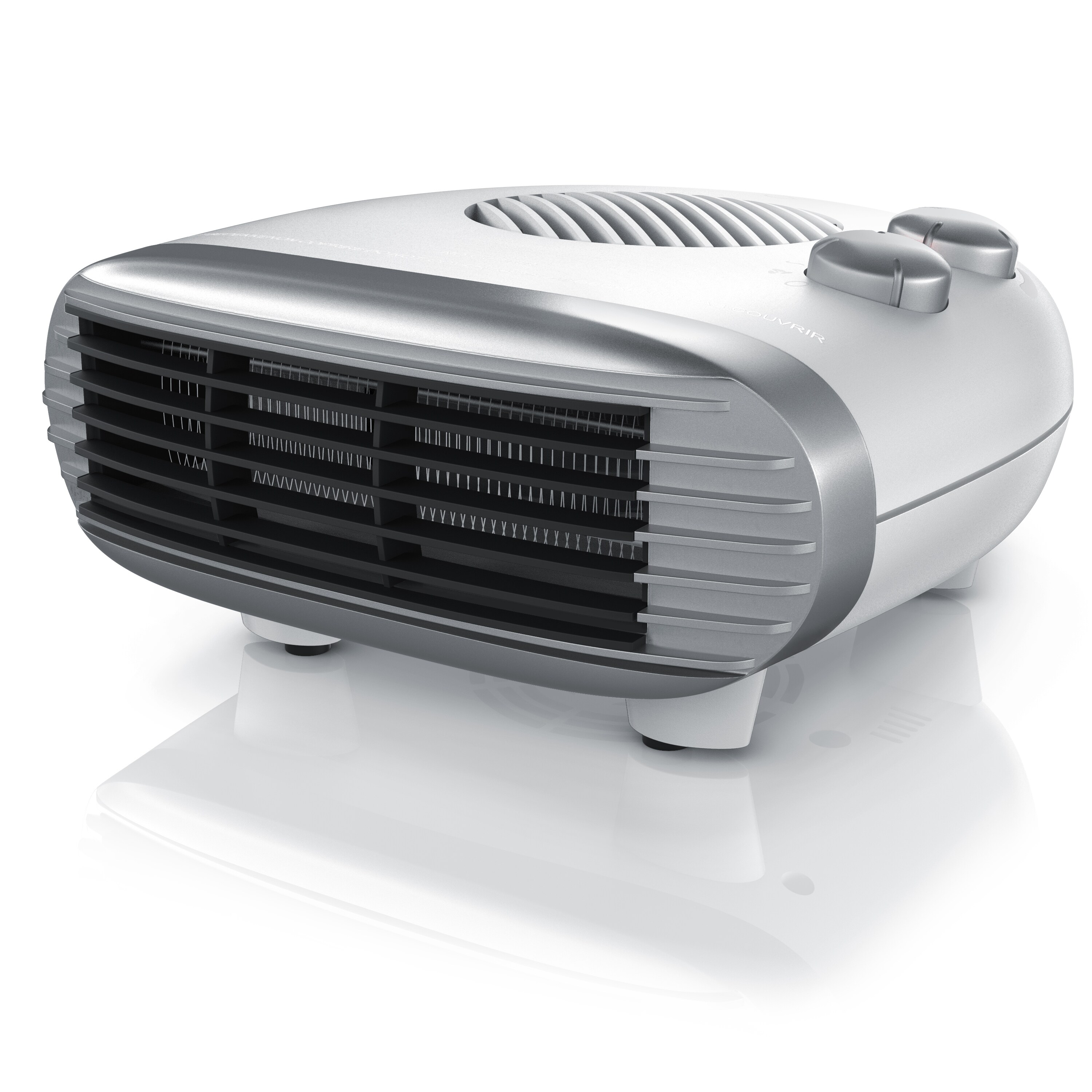 Brandson Heizl&uuml;fter 2000W, einstellbares Thermostat, &Uuml;berhitzungsschutz, Automatische Abschaltung, 3 Leistungsstufen, Wei&szlig;/Silber - Bild 1