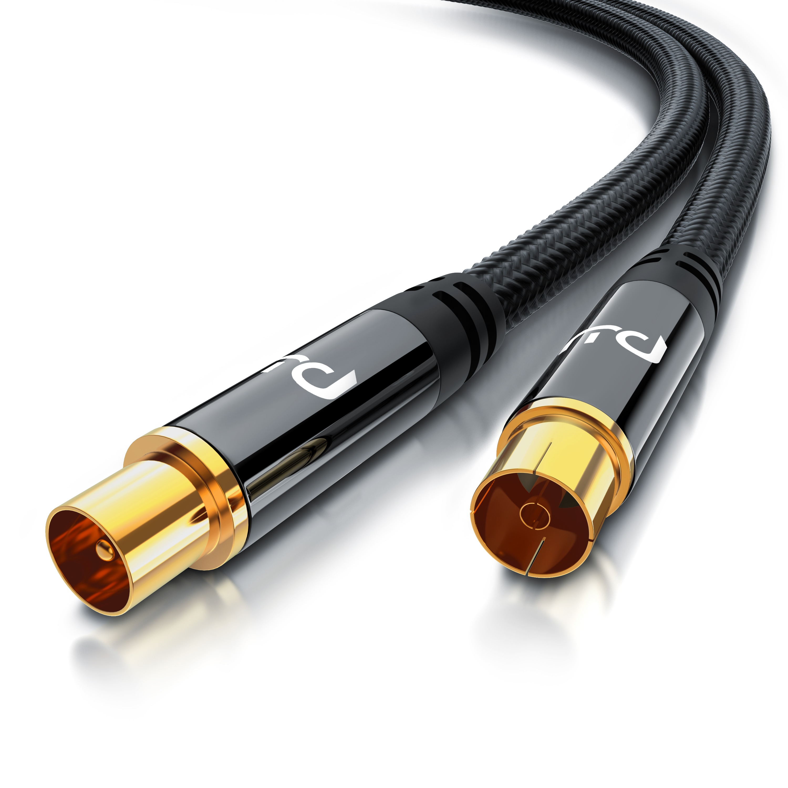 Primewire HDTV Antennenkabel mit Braiding - 2-fach Schirmung - Stoffummantelung - 75 Ohm / 135 dB - 10 m - Bild 1