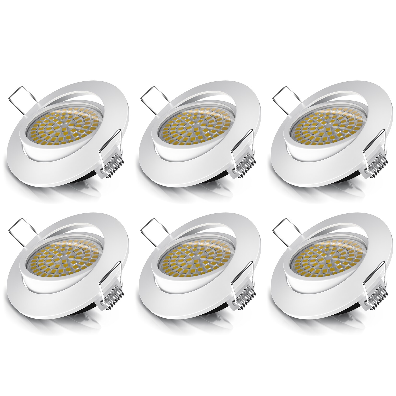Brandson 6x LED Einbaustrahler schwenkbar Warmweiß 3000K Deckenspot / Deckenstrahler 5W – 320 Lumen | 04061474125947