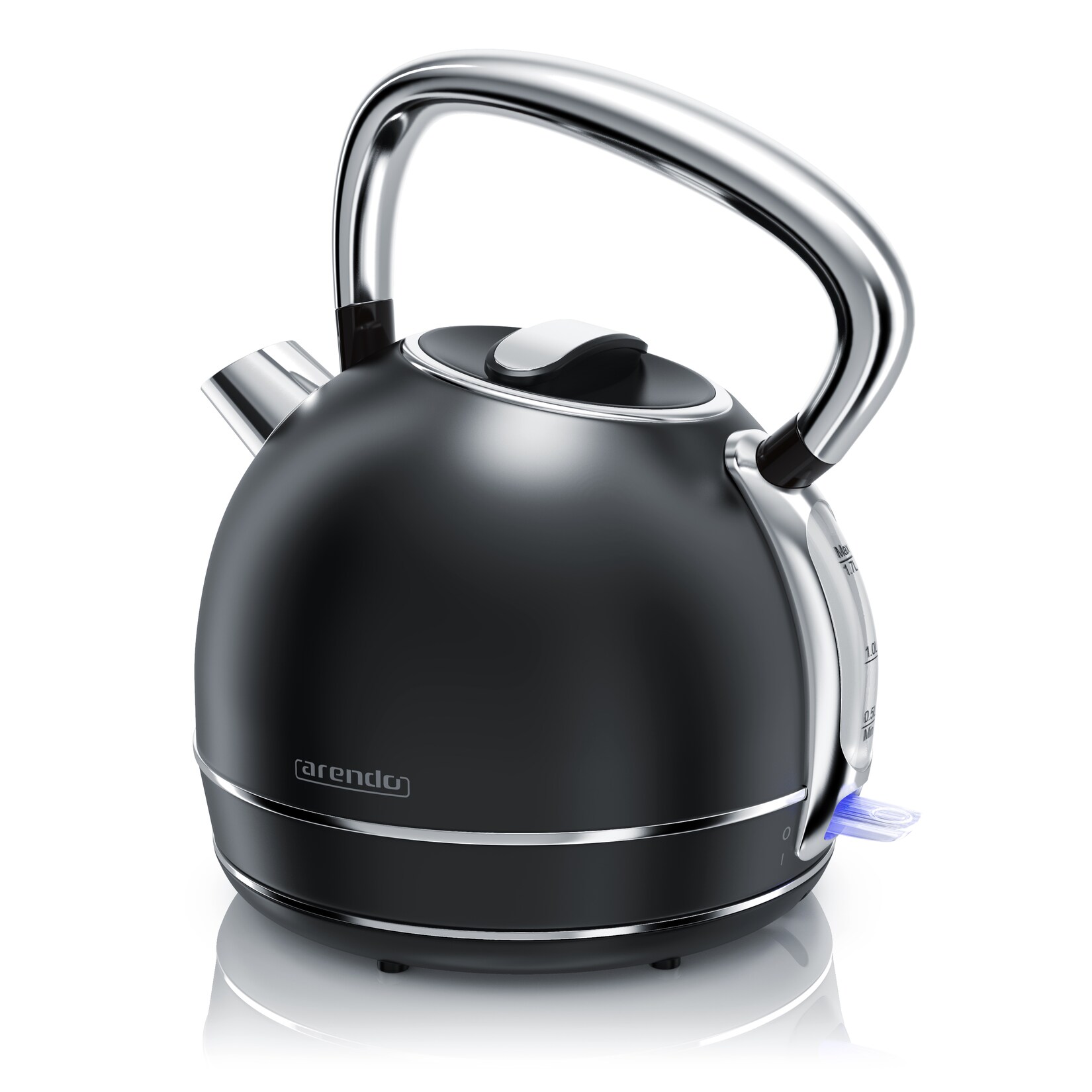 Wasserkocher , 2200 W, Edelstahl Retro Style Vintage, Überhitzung & Trockenkochschutz, schwarz