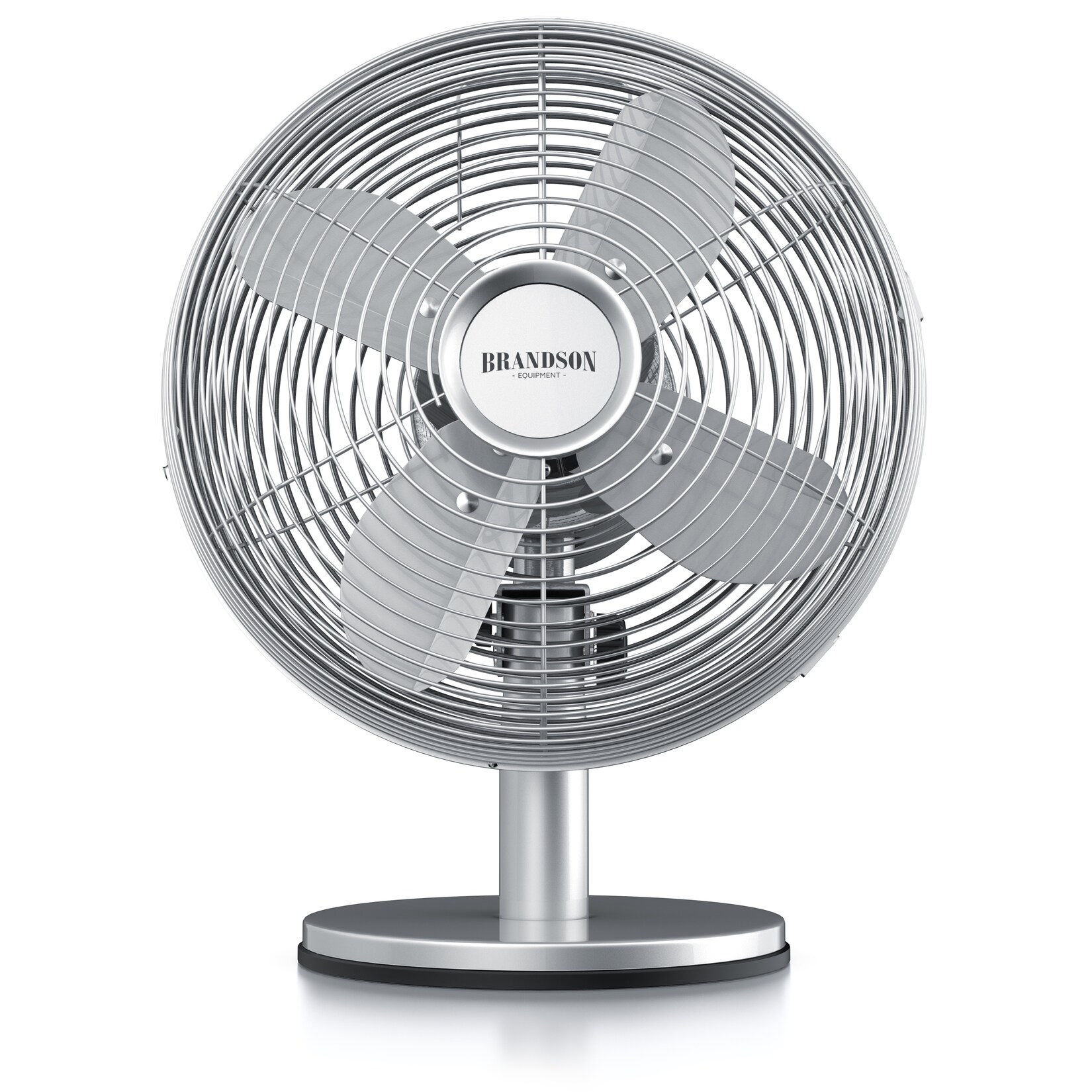 Brandson Tischventilator, mobiler Lüfter, oszillierend 80°, Ventilator mit 3 Geschwindigkeitsstufen, Robustes Voll-Metallgehäuse, Neigung ca. 40° | 04062861070741