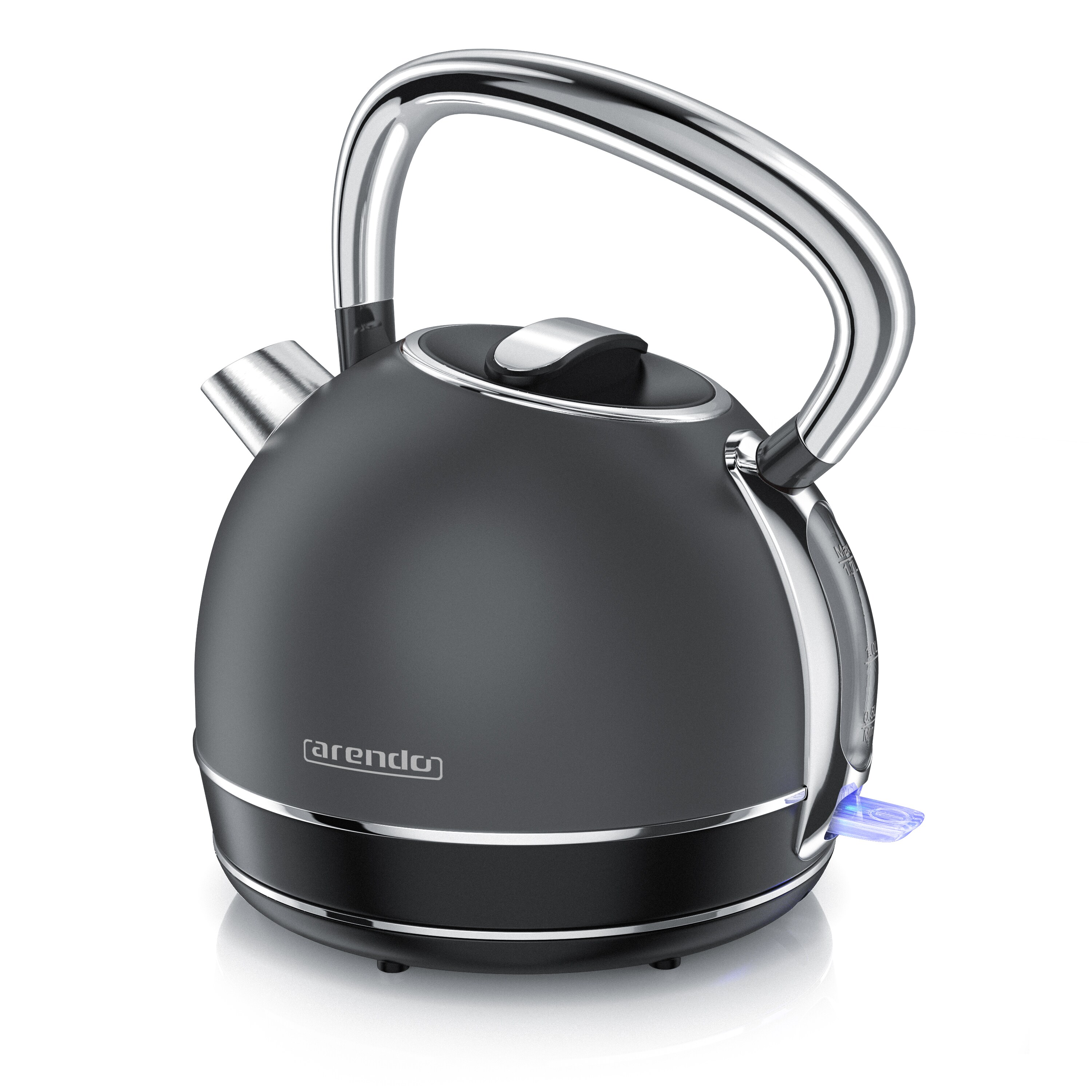 Arendo Wasserkocher Retro Edelstahl Teekessel im Vintage Style - max. 2200 Watt - austauschbarer Kalkfilter - F&uuml;llmenge max. 1.7 Liter - Bild 1