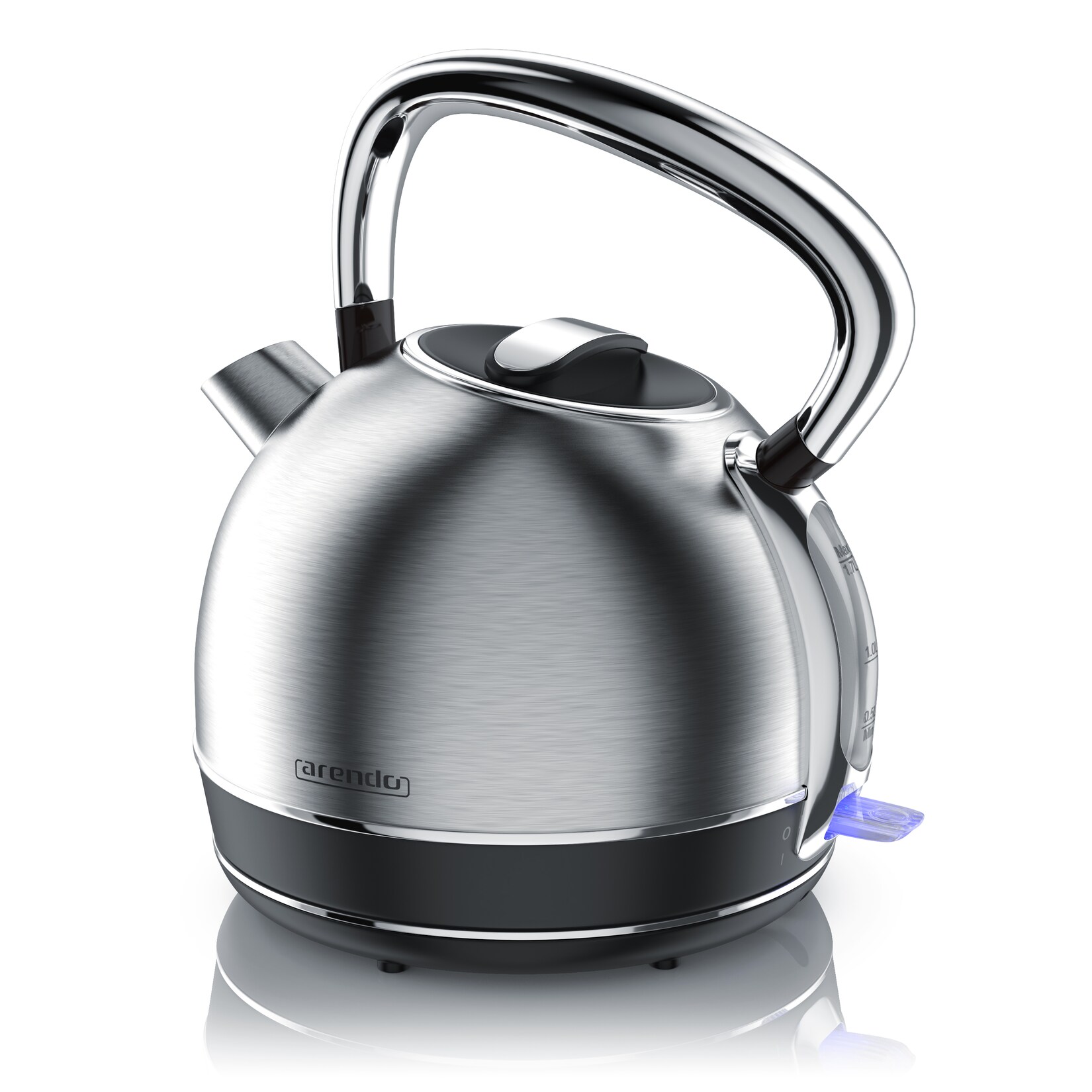 Wasserkocher , 2200 W, Edelstahl, Retro Style Vintage, Überhitzung & Trockenkochschutz, silber