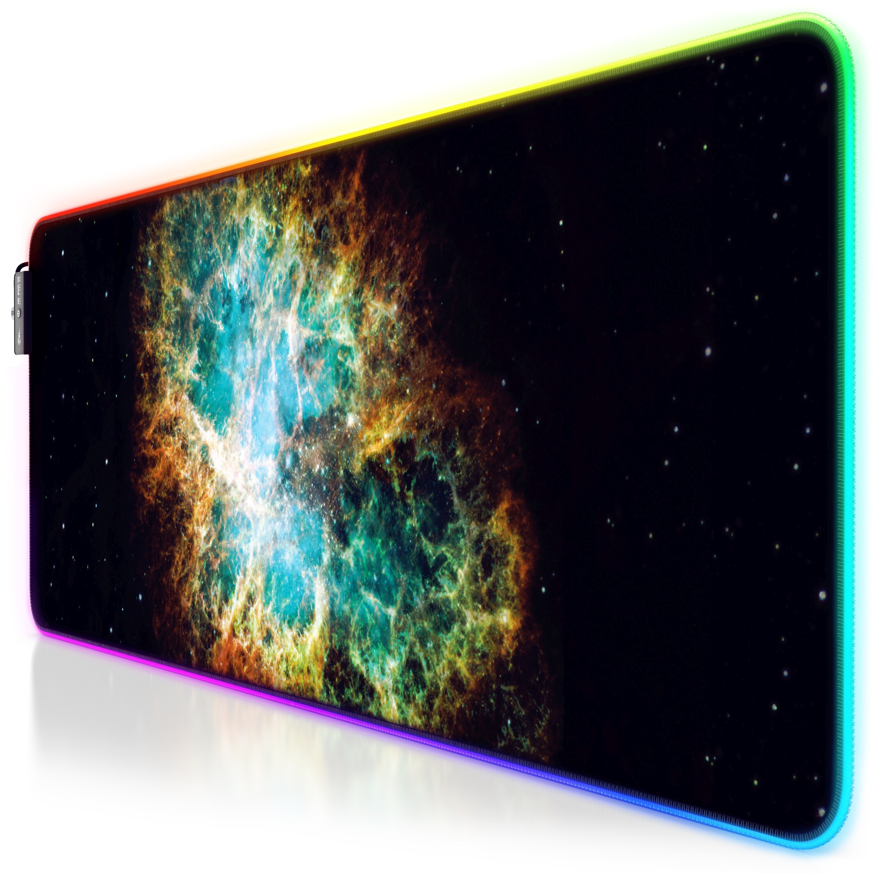 Titanwolf RGB Gaming Mauspad, Mousepad XL 800 x 300mm verbessert Pr&auml;zision & Geschwindigkeit, Galaxie Gr&uuml;n - Bild 1