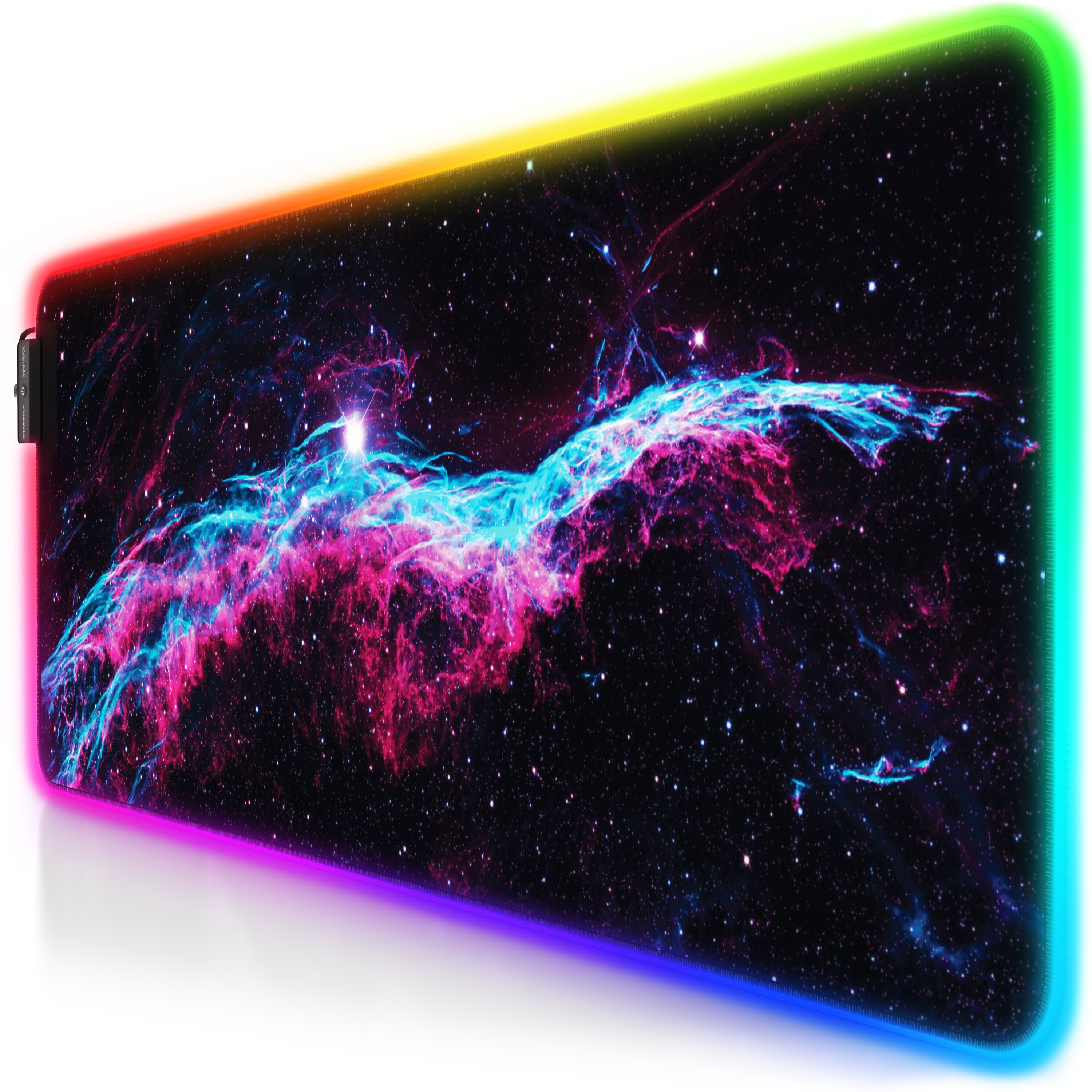 Titanwolf RGB Gaming Mauspad, Mousepad XL 800 x 300mm verbessert Pr&auml;zision & Geschwindigkeit, Galaxie Blau - Bild 1