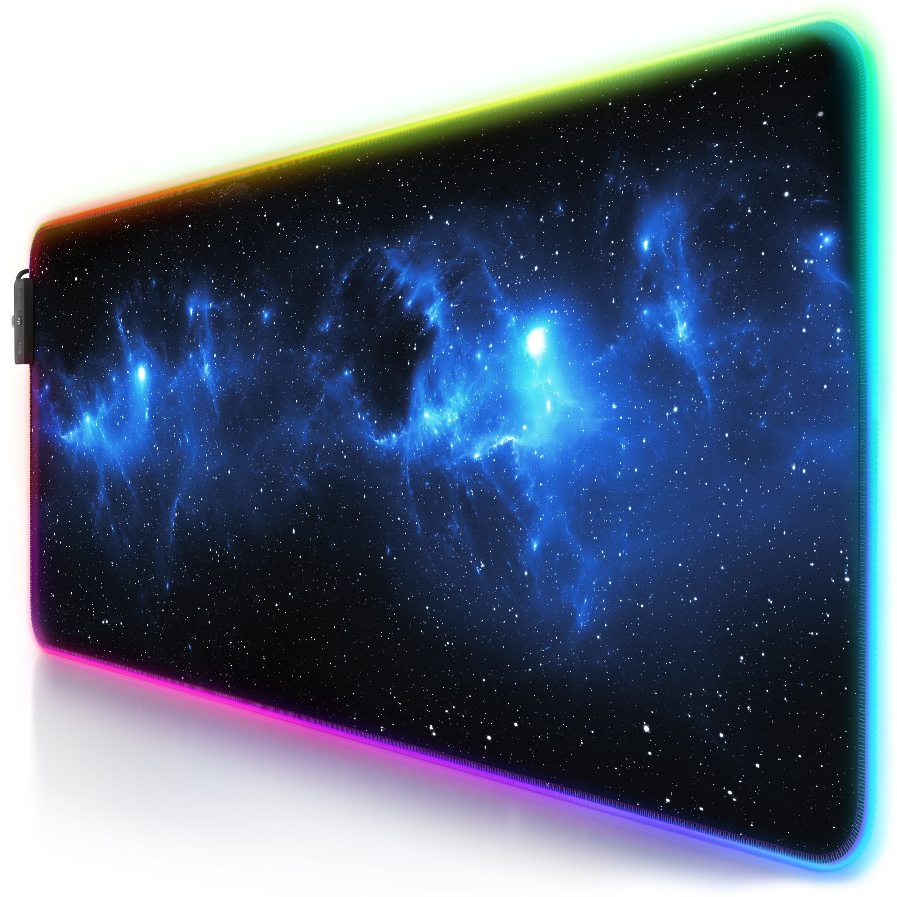 CSL RGB Gaming Mauspad, Gaming Mauspad - 800 x 300 mm XL Mousepad - LED Multi Color, Stars - Bild 1