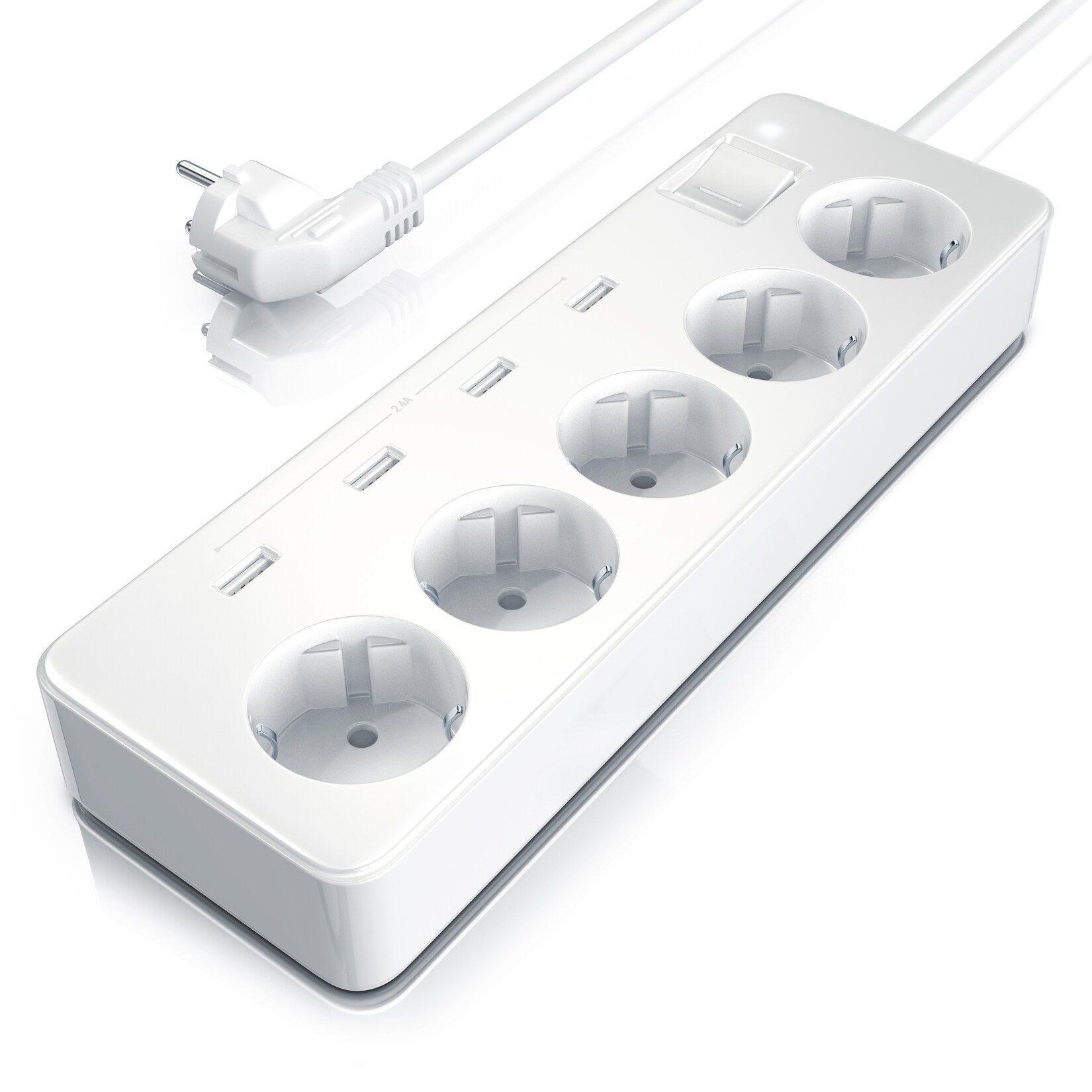 BEARWARE Steckdosenleiste Mehrfachsteckdose Steckerleiste 3680W, 5-fach | 04251259167983