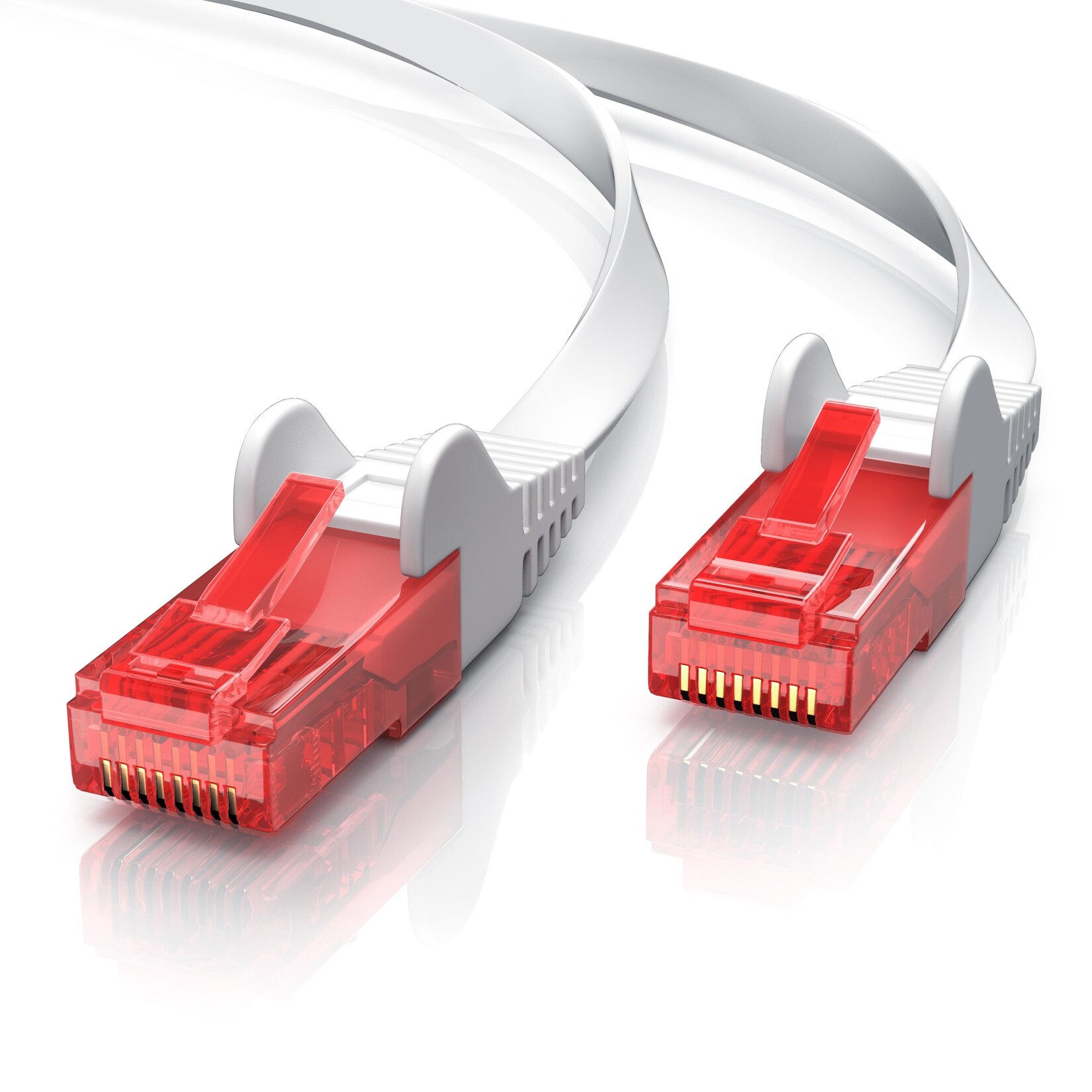 CSL Cat 6 Flachband LAN Kabel – mehrfach geschirmt – UTP Gigabit – 1000 Mbit/s – Patchkabel Flachkabel – Netzwerkkabel – 30m | 04251259169642