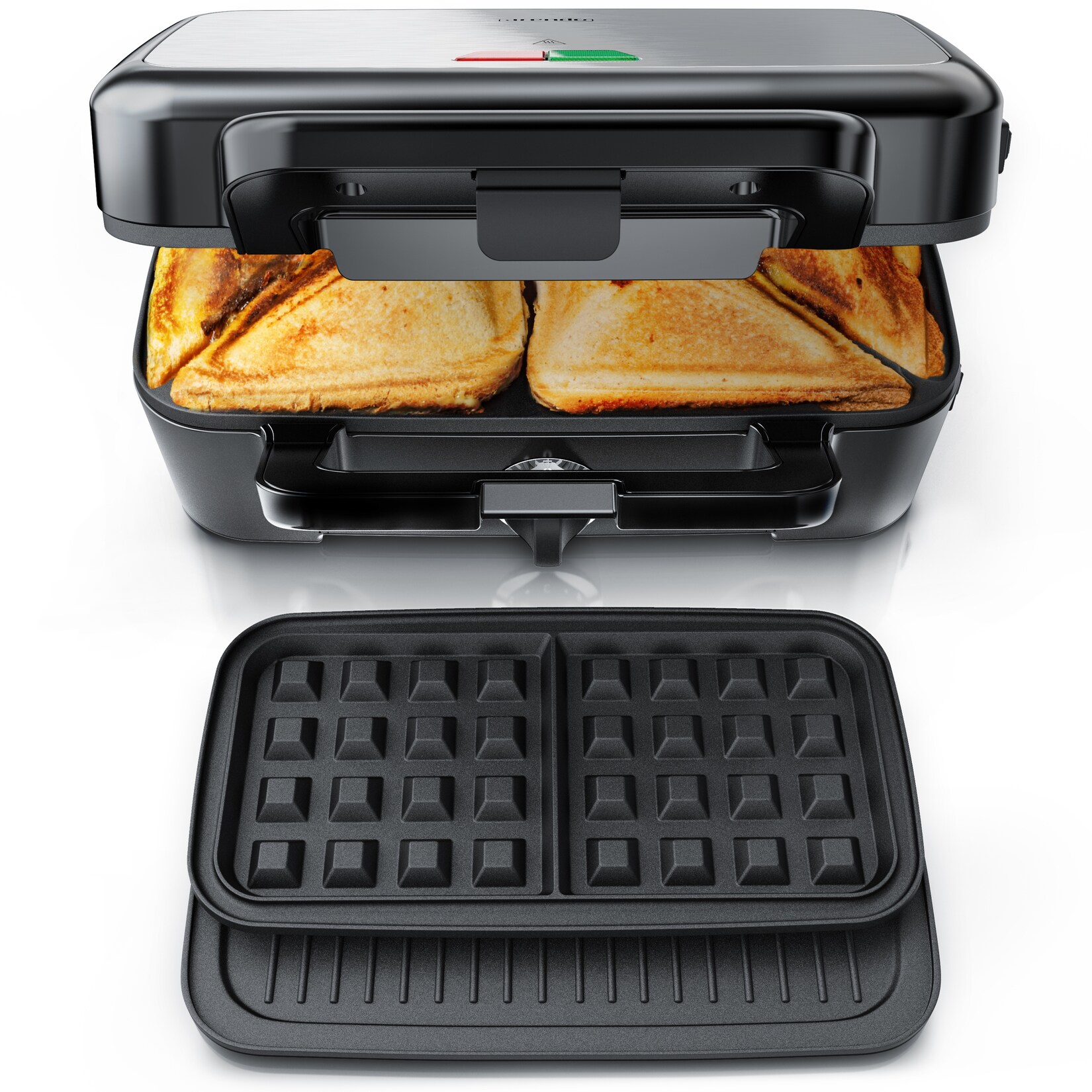 Sandwichmaker Waffeleisen Kontaktgrill mit abnehmbaren Platten - mit Antihaftbeschichtung - spülmaschinentauglich - BPA frei