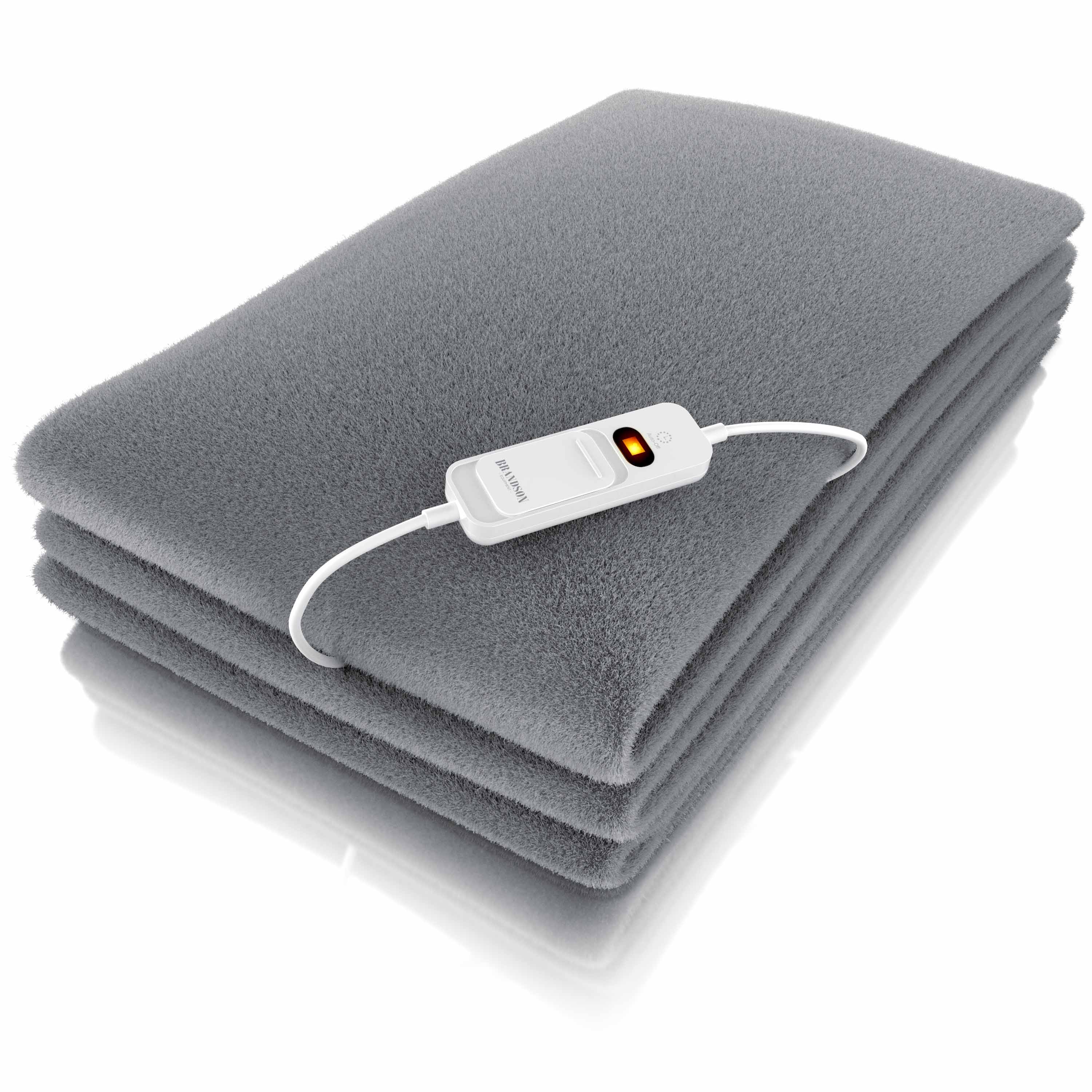 Brandson Heizdecke, elektrische W&auml;rmedecke XXL, 180x130cm, Kuscheldecke mit 3 Temperaturstufen, 120W, Abschaltautomatik, Timerfunktion, Grau - Bild 1