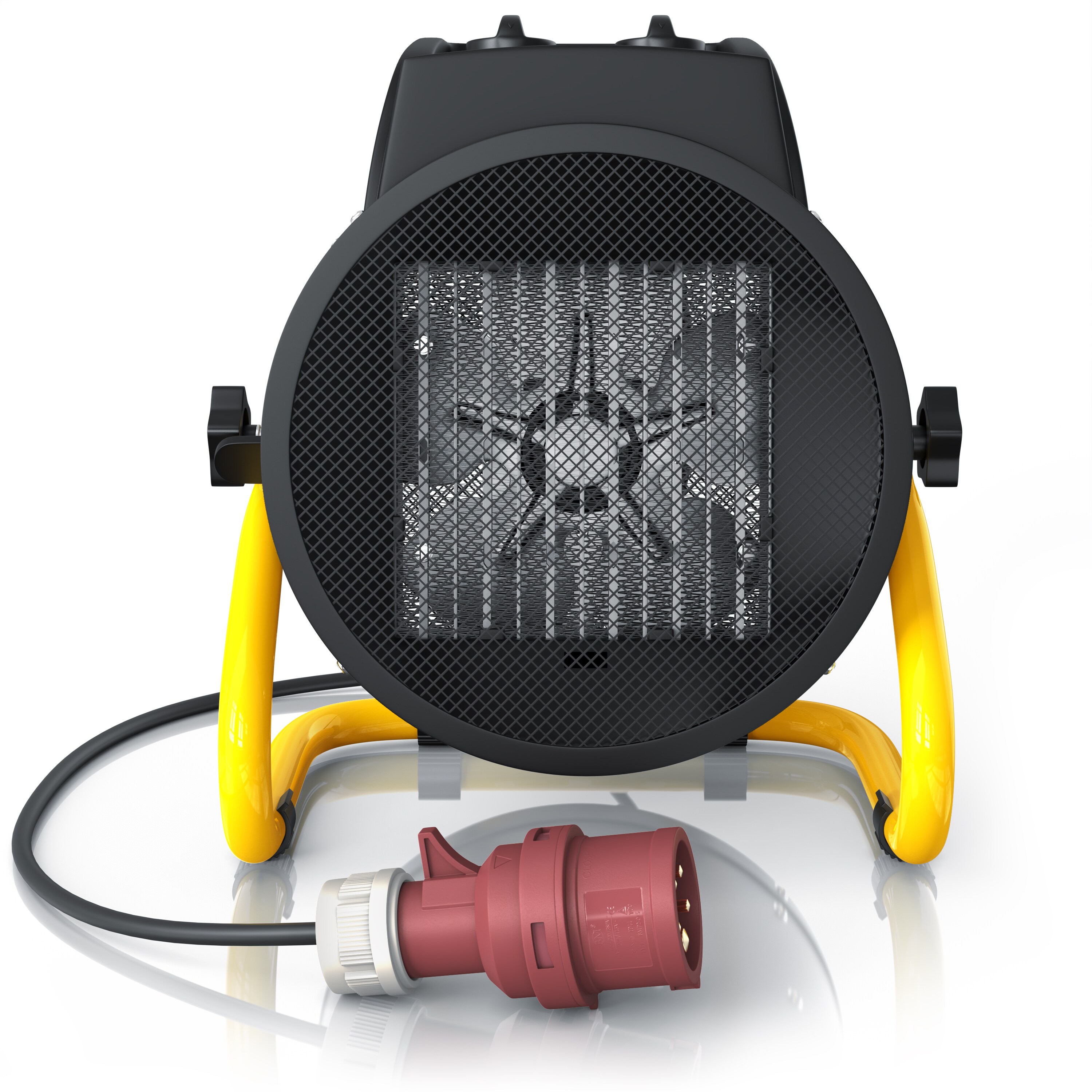 Brandson Bauheizer 5000W, Heizl&uuml;fter, 2 Heizstufen, &Uuml;berhitzungsschutz, Automatische Abschaltung, f&uuml;r Baustelle Garage Werkstatt Rohbau, Schwarz/Gelb - Bild 1