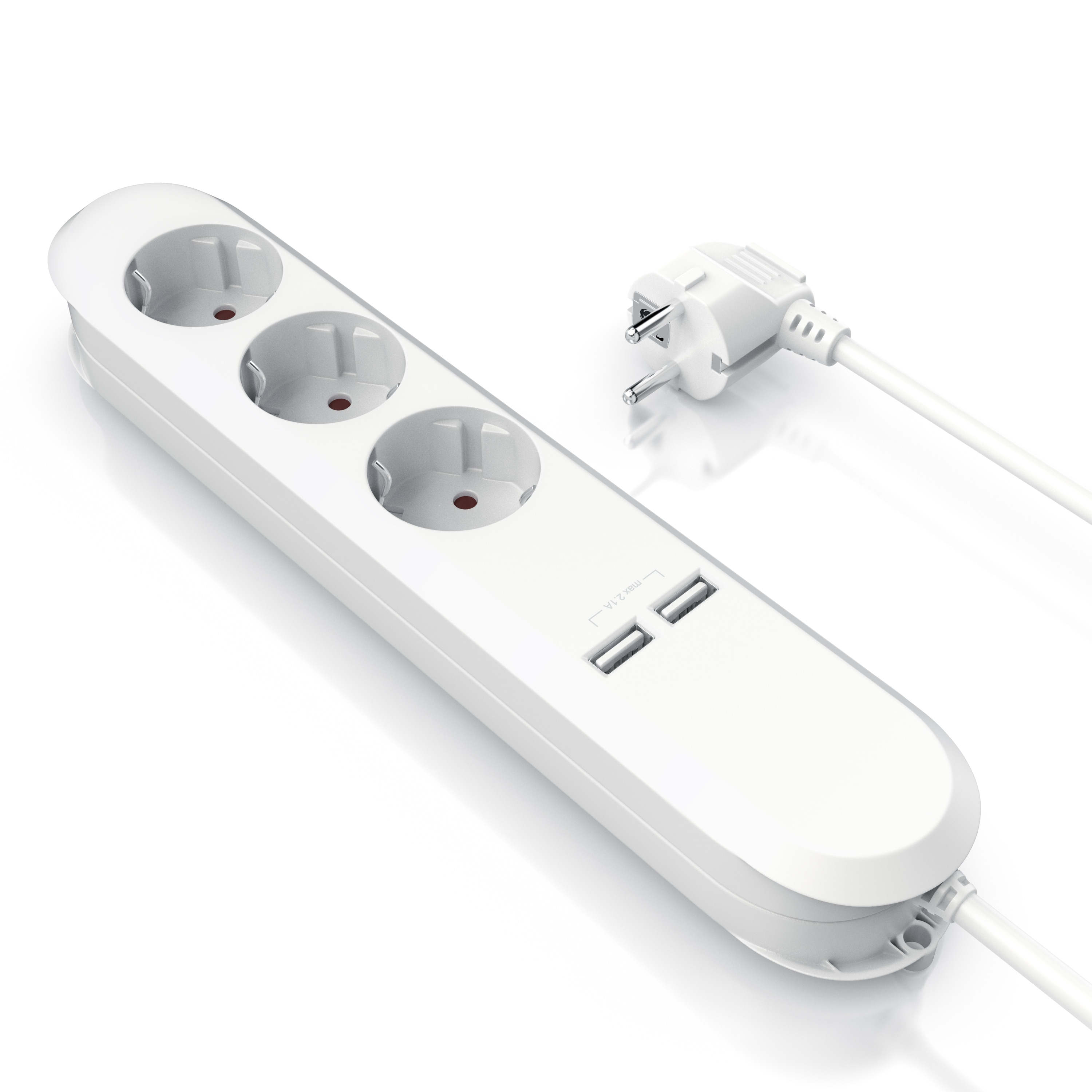 BEARWARE Steckdosenleiste Mehrfachsteckdose Steckerleiste 3680W, 3-fach - Bild 1