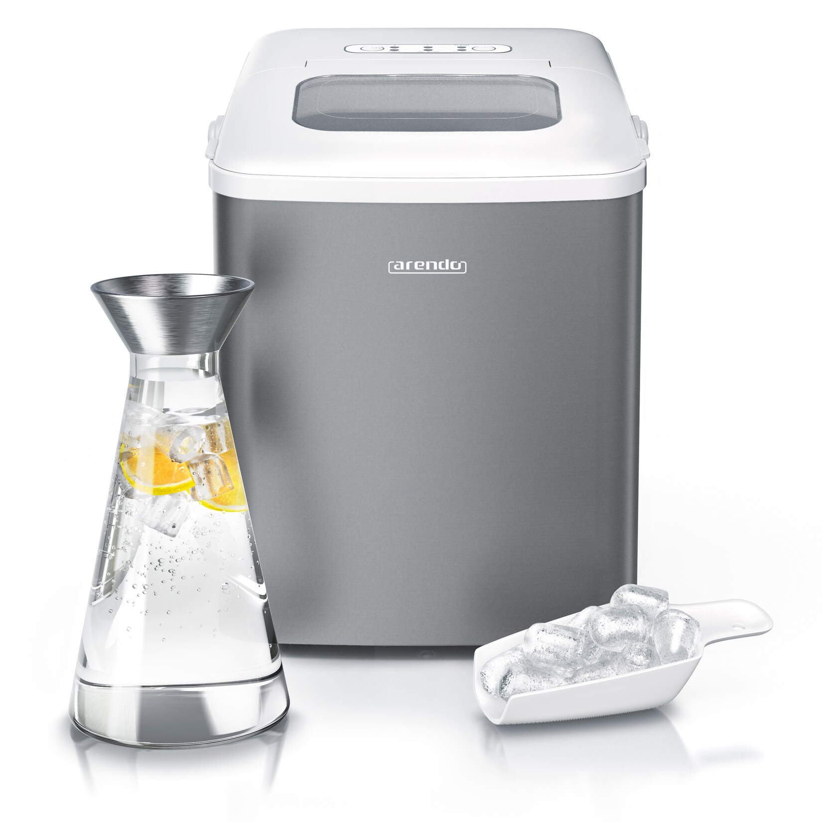 Arendo Eiswürfelmaschine 120W mit 1,5L Behälter Eiswürfelbereiter, 9 Eiswürfel in 9 Minuten | 04062861807873