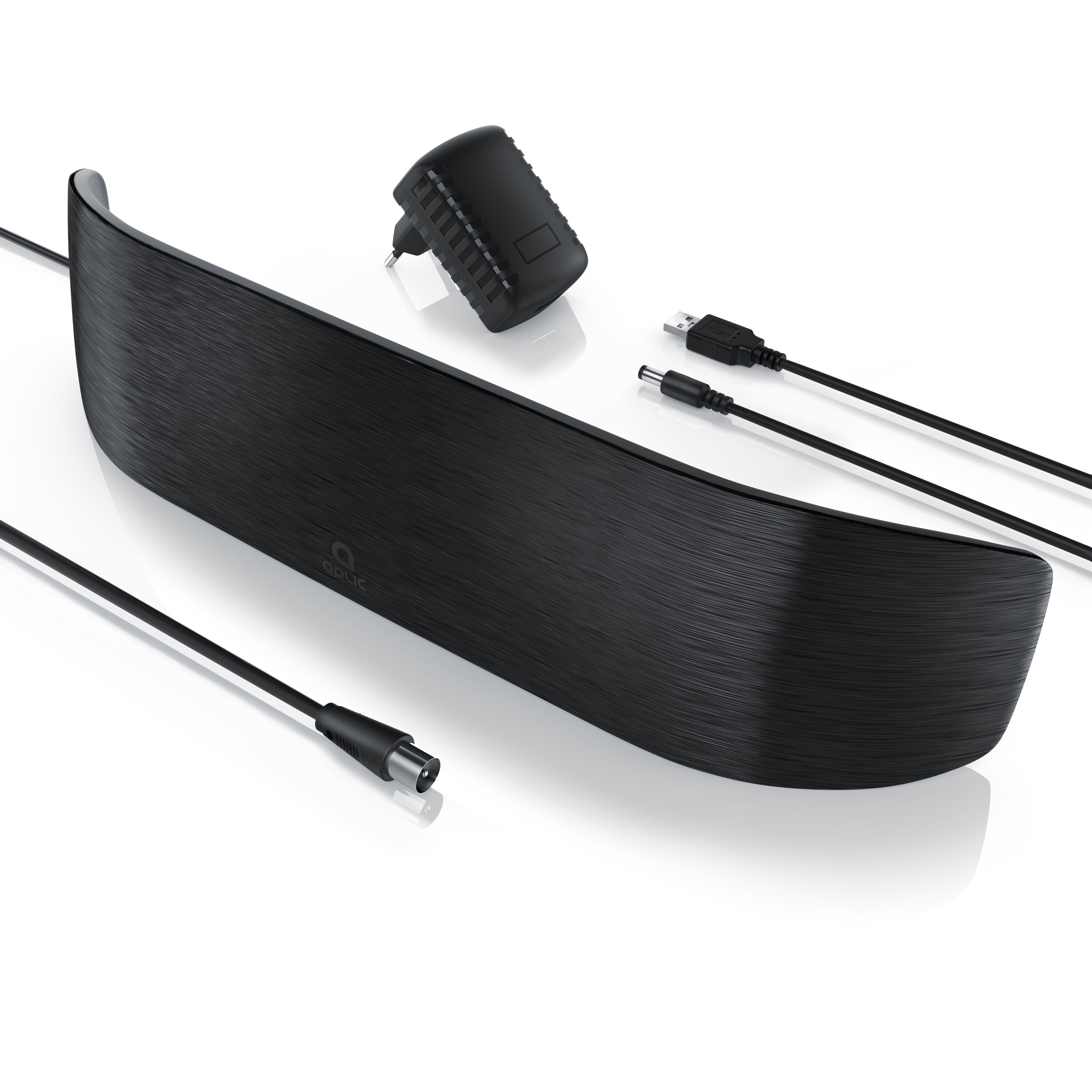 Aplic DVB-T, DVB-T2, Antenne f&uuml;r Innenbereich, digitale aktive HD Innenantenne mit Netzteil - Bild 1