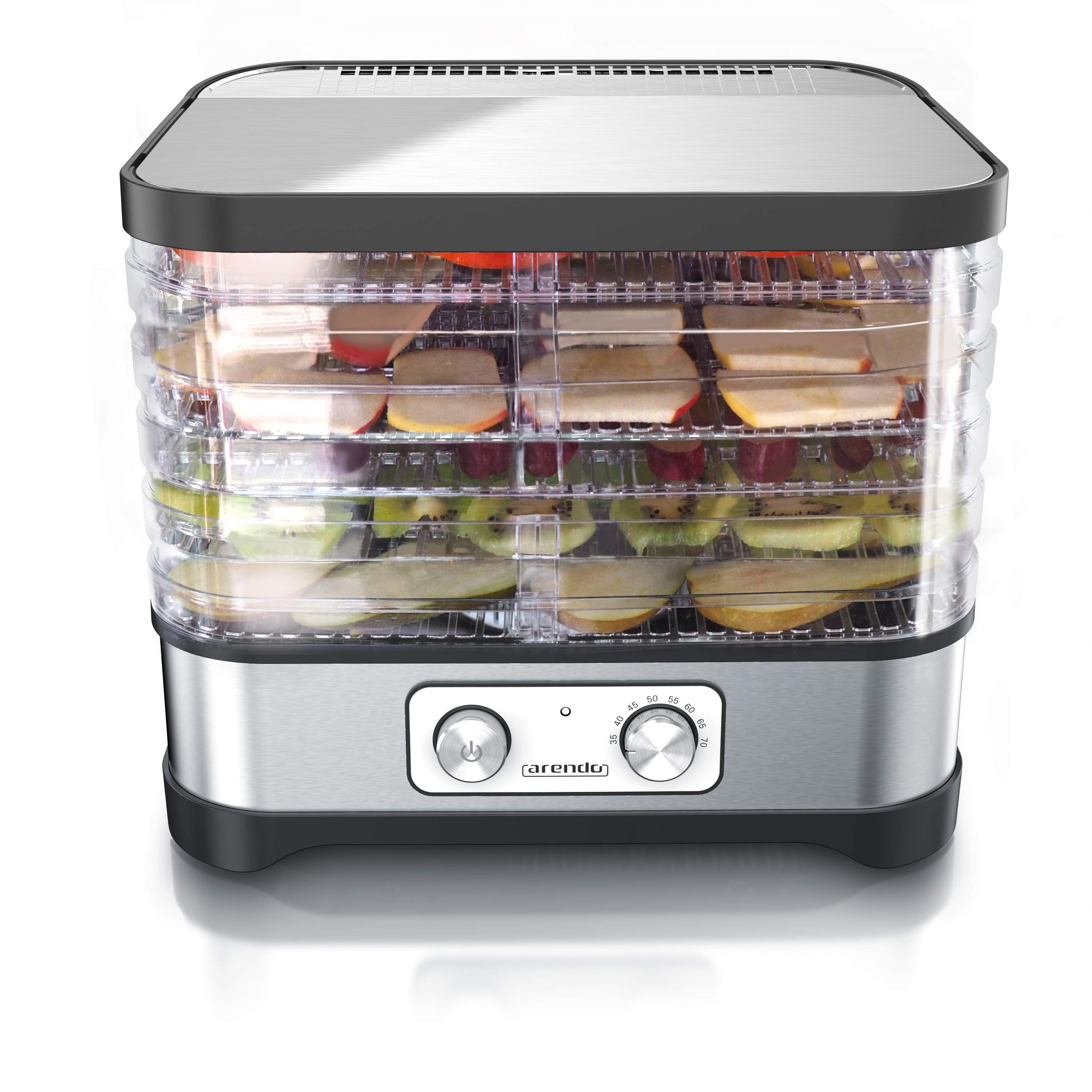 Arendo D&ouml;rrautomat mit Temperaturregler - Edelstahl D&ouml;rrger&auml;t - Dehydrator - Bild 1